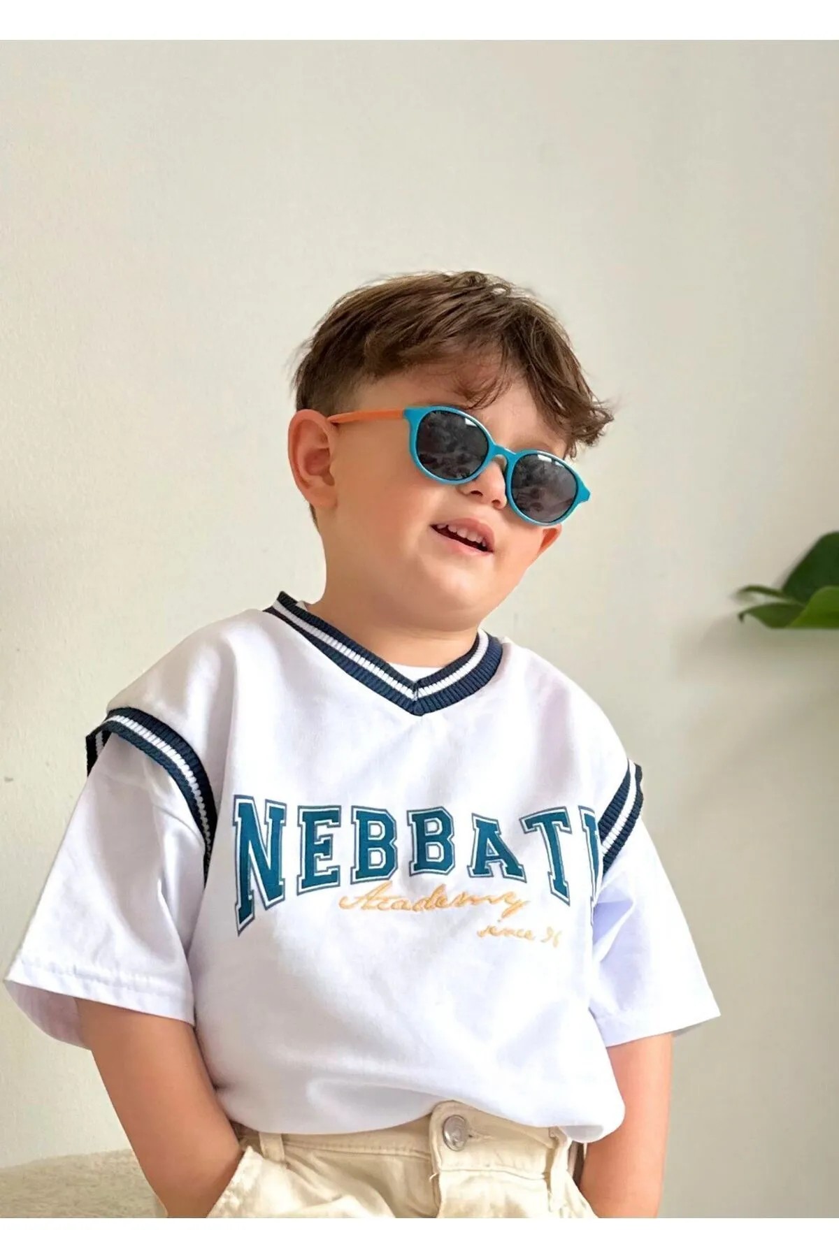 By Donetto Yeni-Unisex ( 1-5 Yaş ) %100 Uv Korumalı Polarize Turkuaz Turuncu Çocuk Güneş Gözlüğü