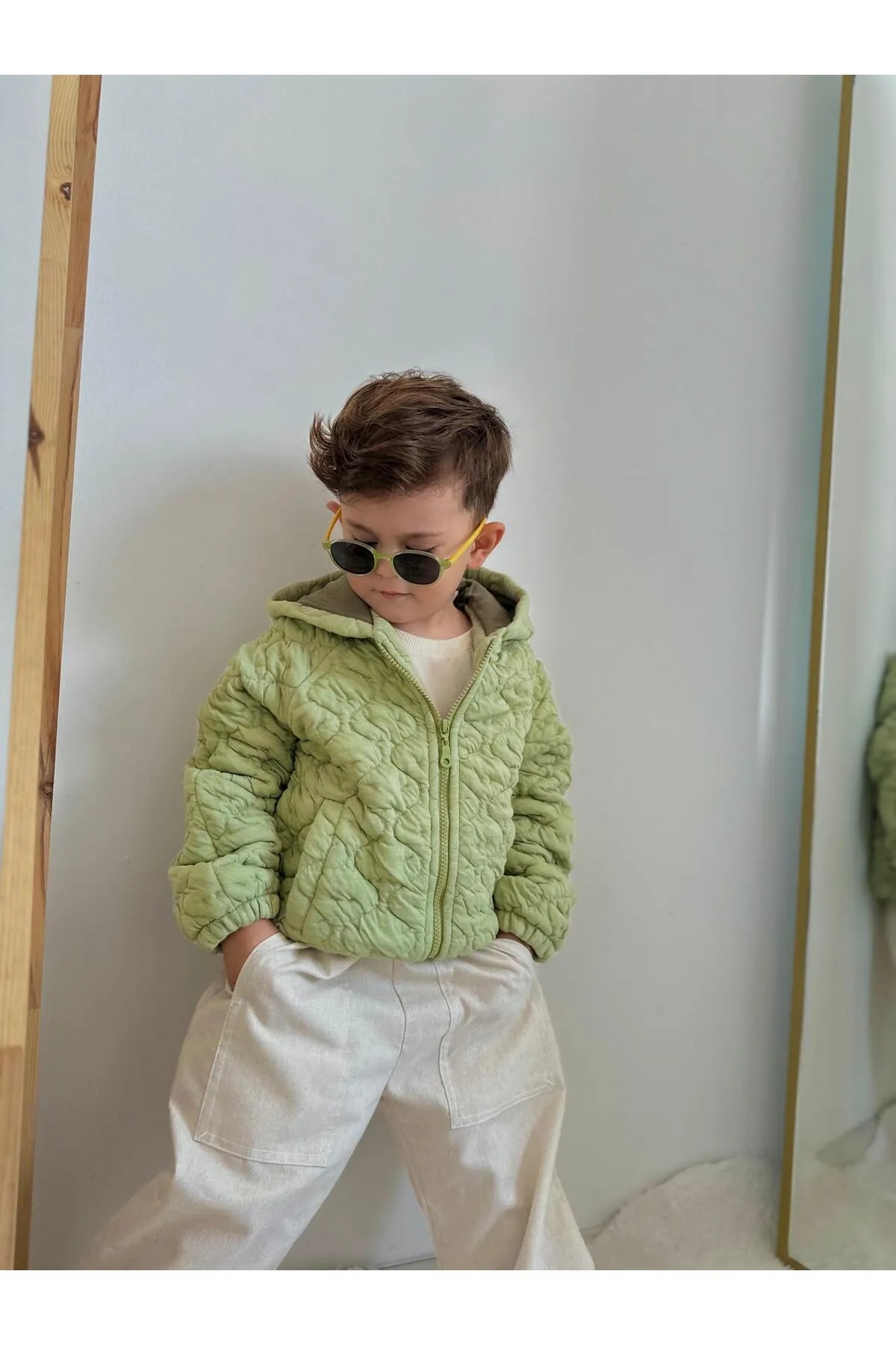 By Donetto Yeni-unisex ( 1-5 Yaş ) %100 Uv Korumalı Polarize Yeşil Sarı Çocuk Güneş Gözlüğü