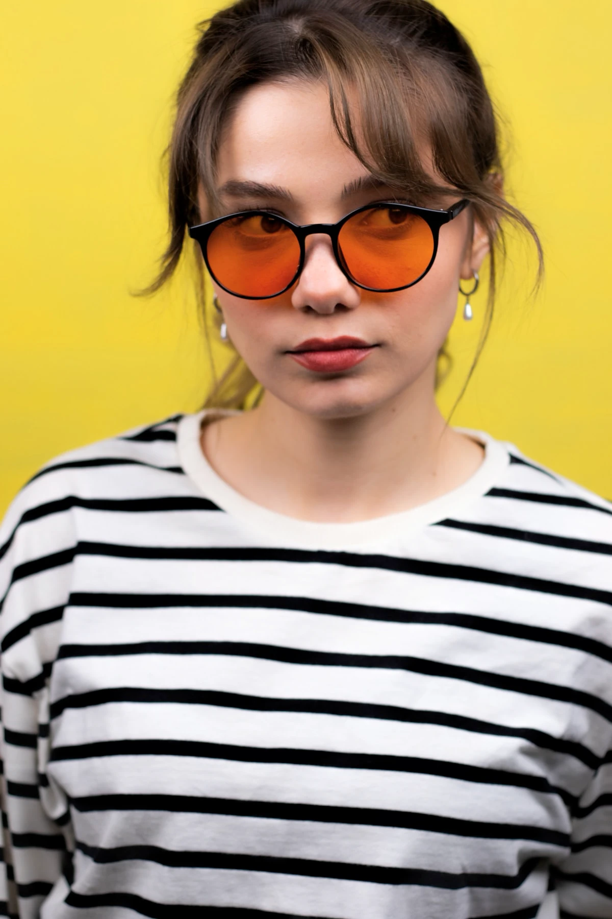 Niobe Siyah-turuncu Cam Güneş Gözlüğü