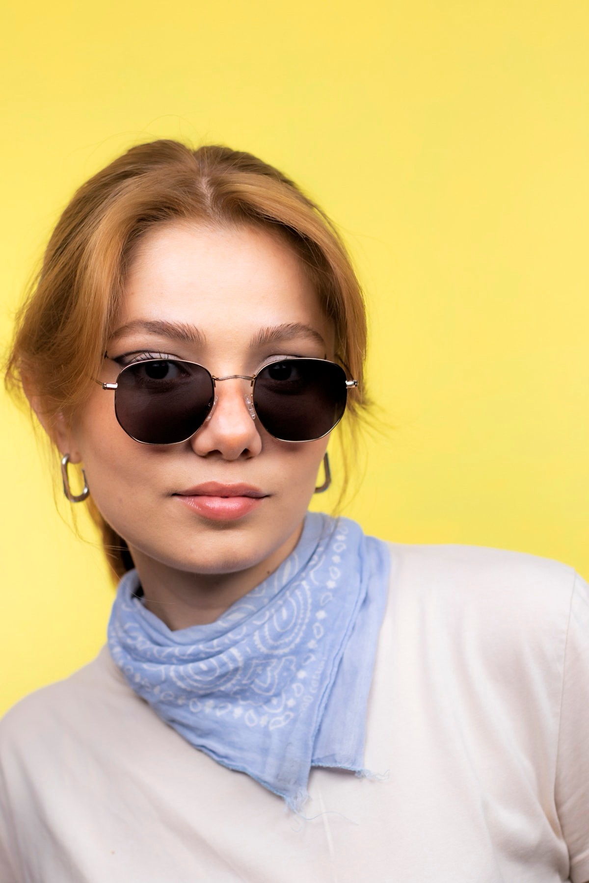 Ünisex Gold Metal Güneş Gözlüğü ( Beşgen )