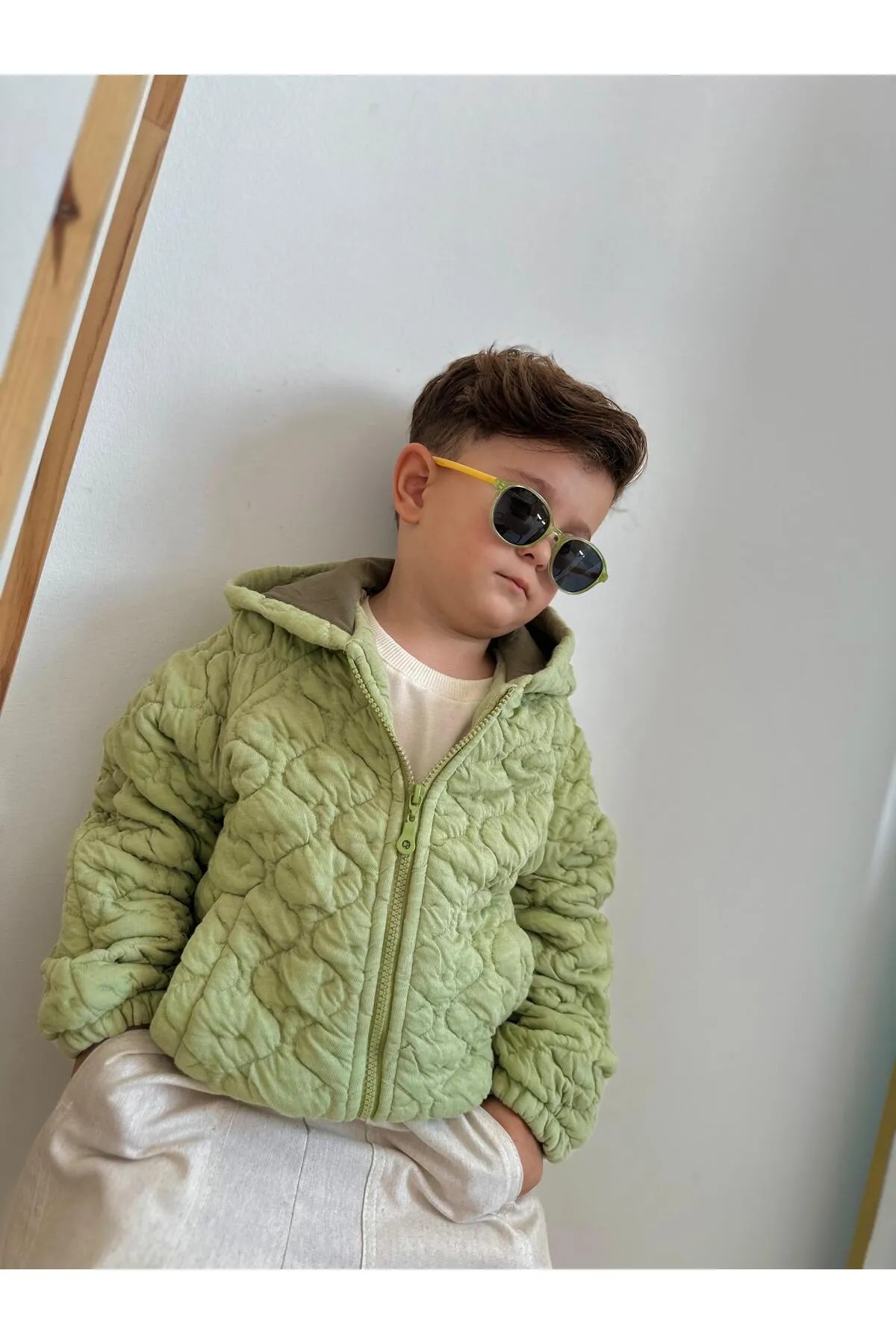 By Donetto Yeni-unisex ( 1-5 Yaş ) %100 Uv Korumalı Polarize Yeşil Sarı Çocuk Güneş Gözlüğü