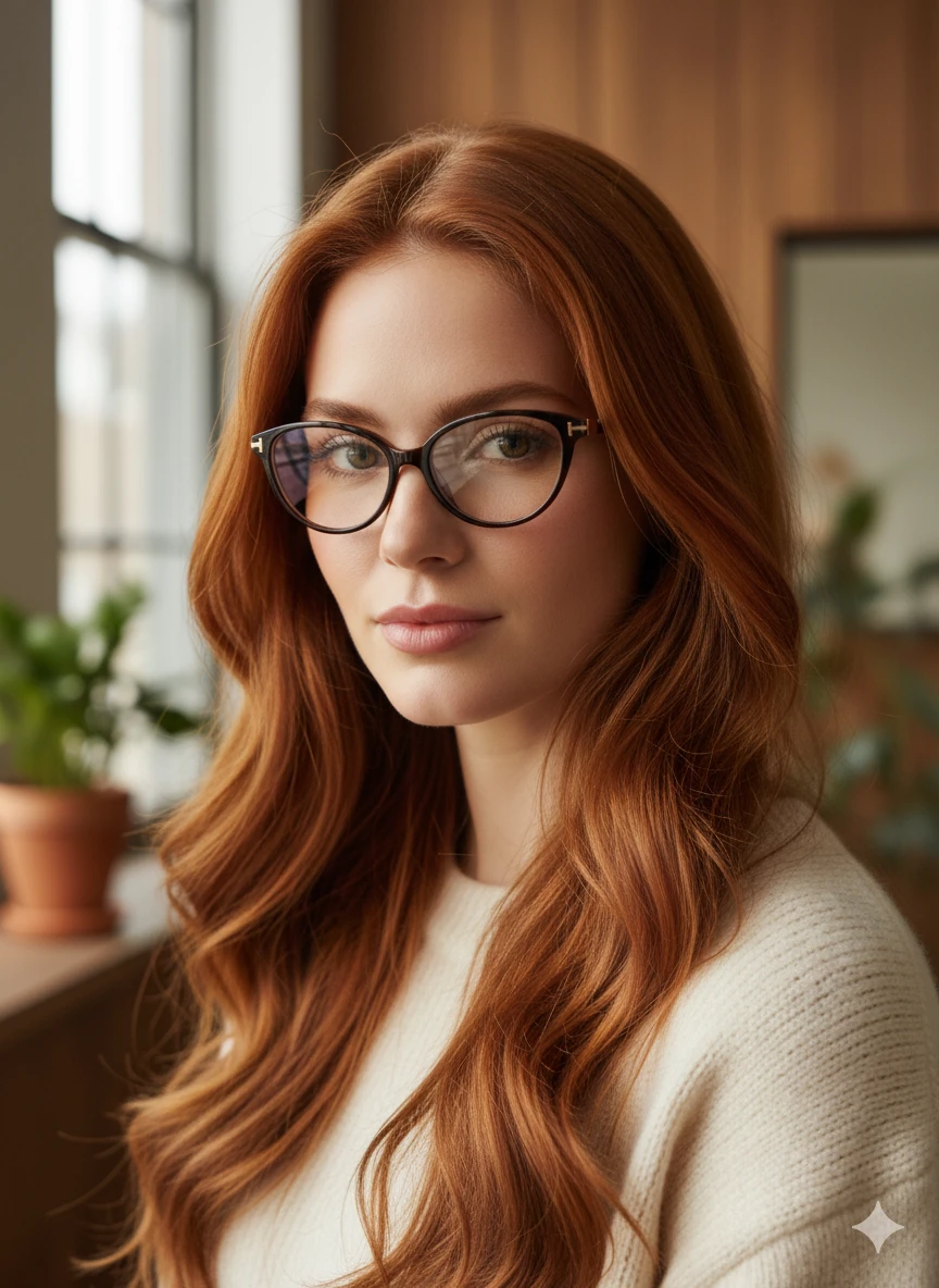 Mathilda Cateye Mavi Işık Korumalı Bilgisayar Ekran Gözlüğü - kahverengi