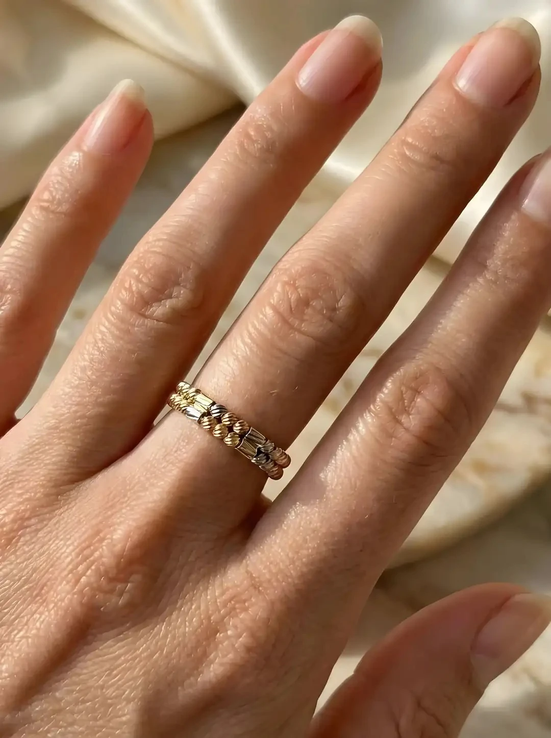 14 Ayar 3 Renk Dorikalı Altın Yüzük – 2.22 Gr