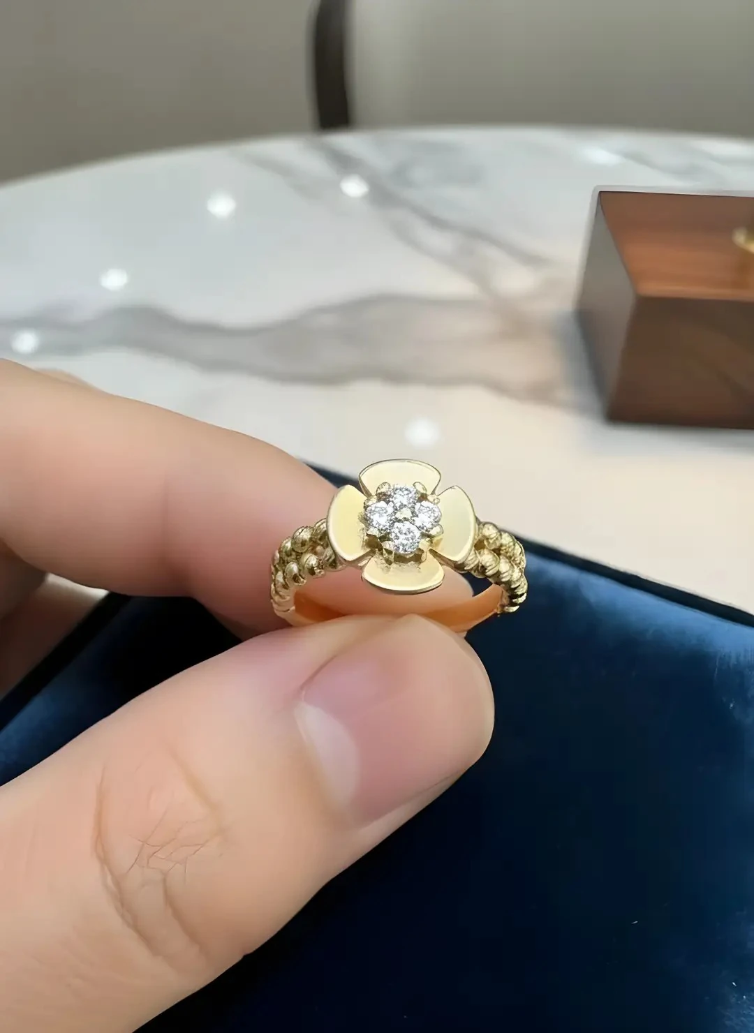 14 Ayar Çiçek Desenli Dorika Altın Yüzük – 2.82 Gram