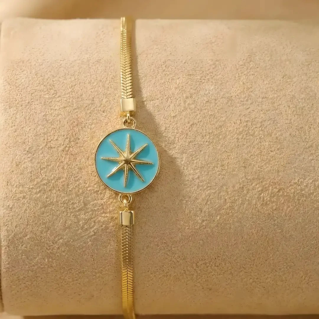 14 Ayar Altın Firuze Kutup Yıldızı Bileklik – 4.55 Gram 