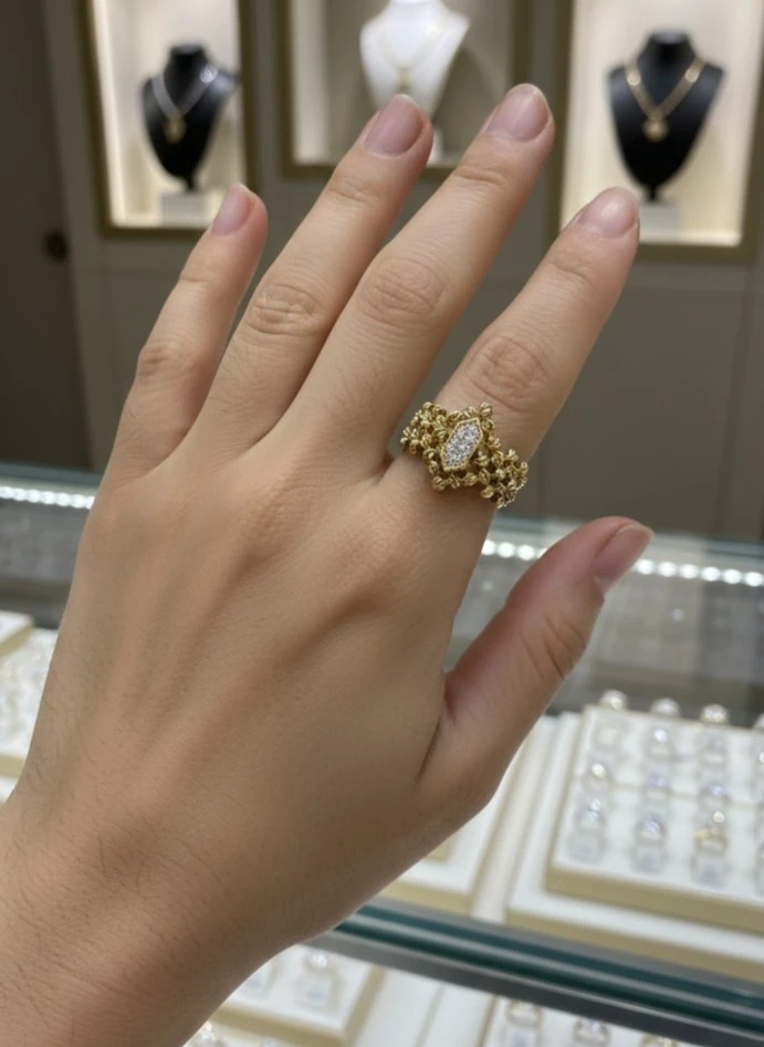 14 Ayar Altın Dorika Model Taşlı Yüzük – 3.50 Gram