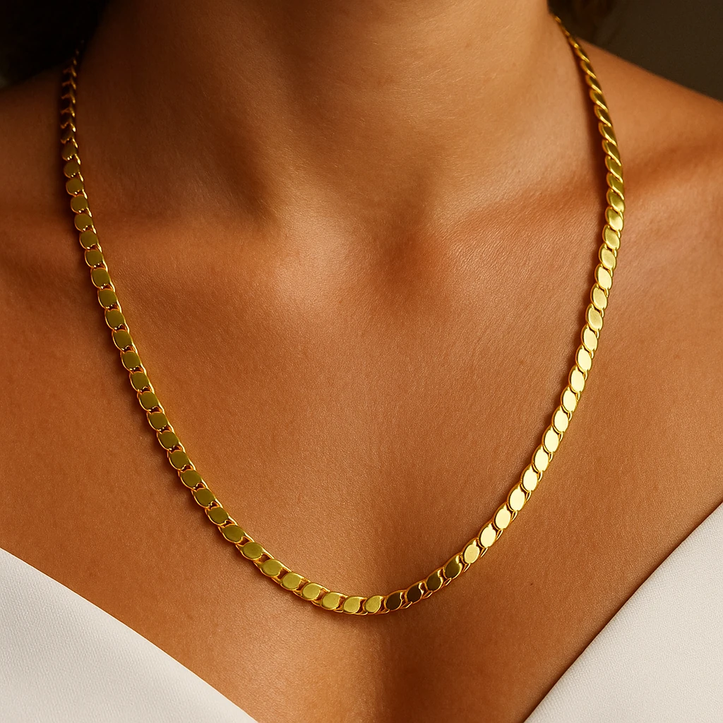 14 Ayar Altın Pullu Zincir – 4.5 mm / 9.90 gr / 58 cm