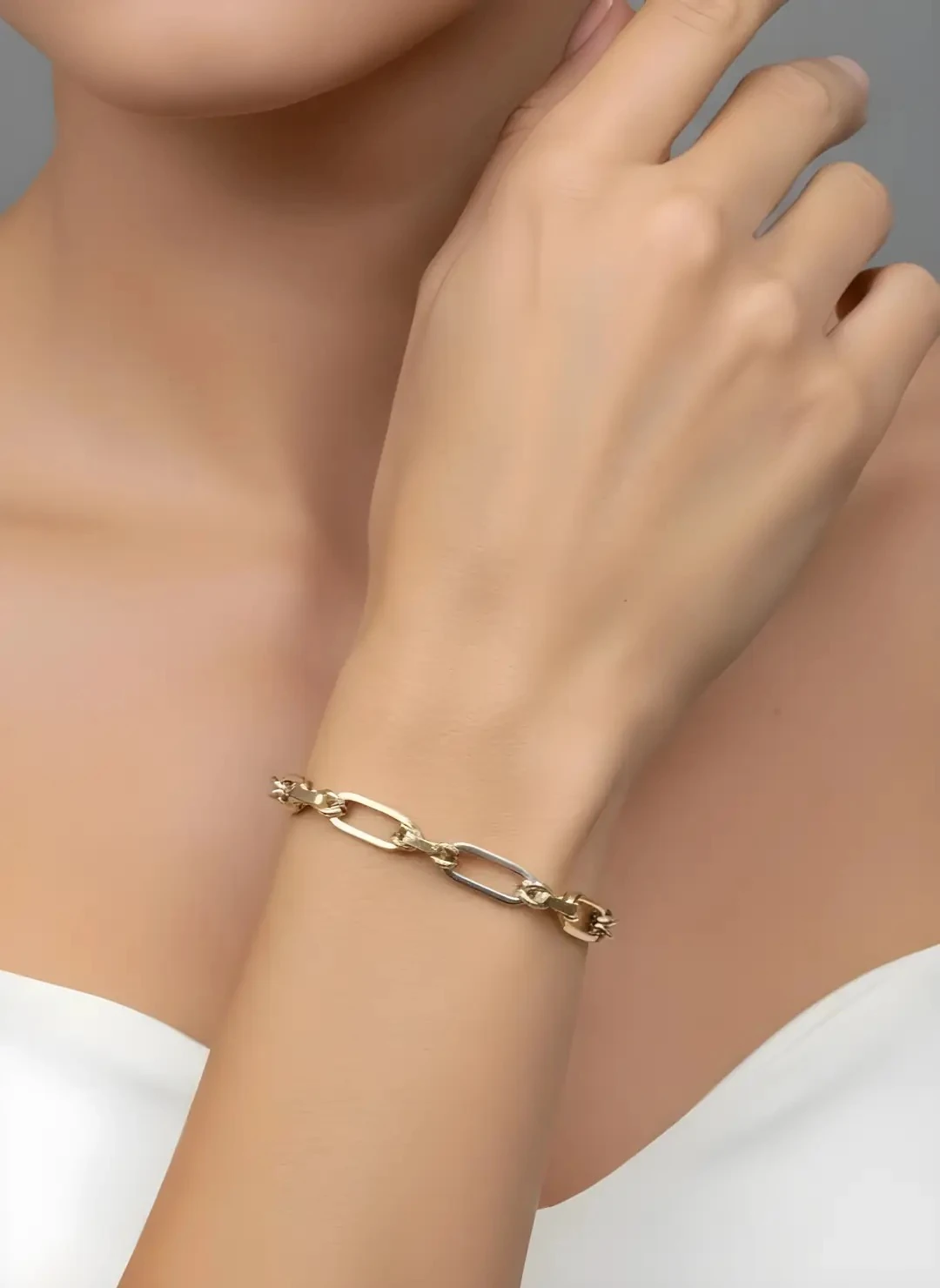 14 Ayar Altın 3 Renk Hallow Bileklik – 4.36 gr