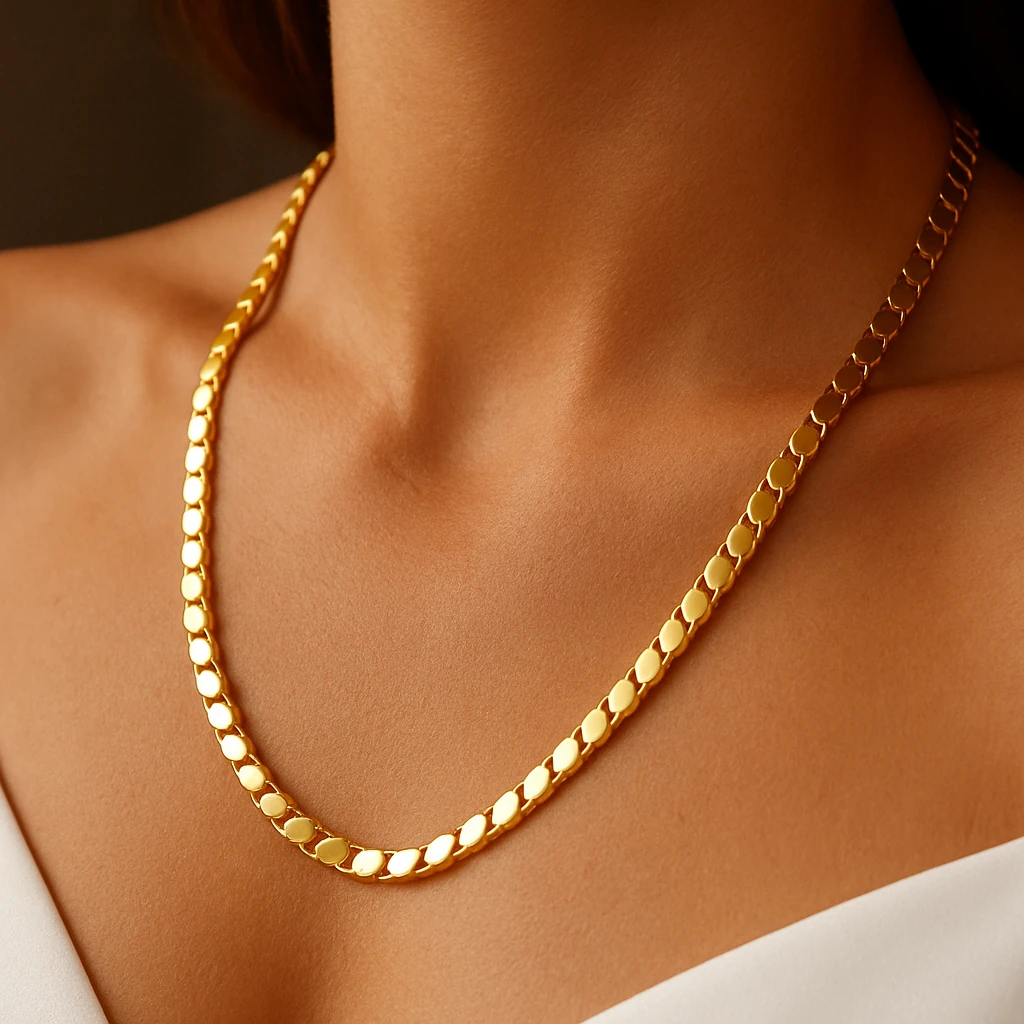 14 Ayar Altın Pullu Zincir – 4.5 mm / 9.90 gr / 58 cm