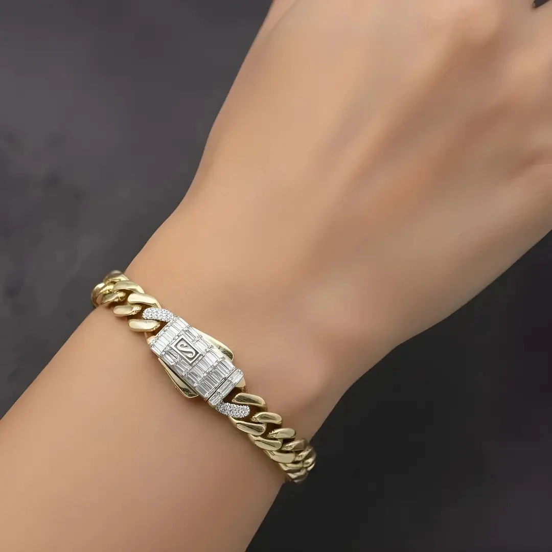 14 Ayar Altın Baget Taşlı Gurmet Bileklik – 9.03 gr 