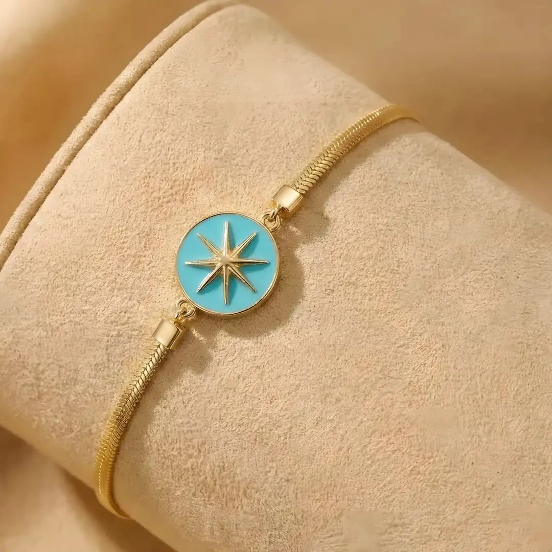 14 Ayar Altın Firuze Kutup Yıldızı Bileklik – 4.55 Gram 