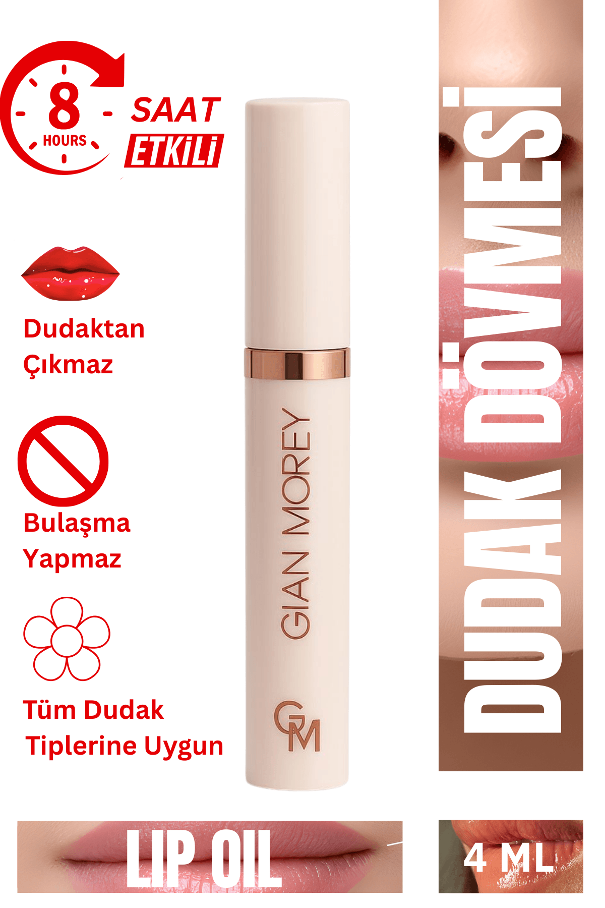 Gian Morey Dudak Dövmesi Soyulabilir Kalıcı Ruj - Lip Oil