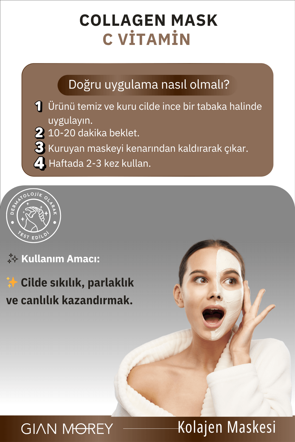 Gian Morey Soyulabilir Kolajen Maskesi C Vitaminli 100 ml