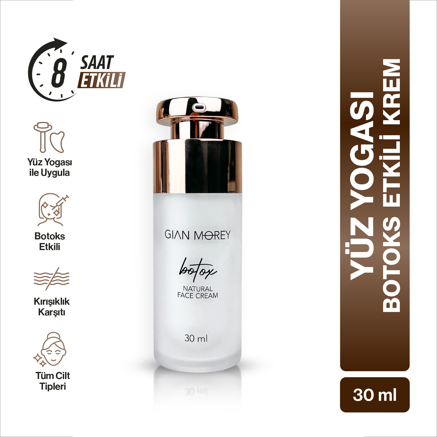 Botoks Etkili Kırışıklık Karşıtı Natural Yüz Kremi - 30ml - 1 Adet