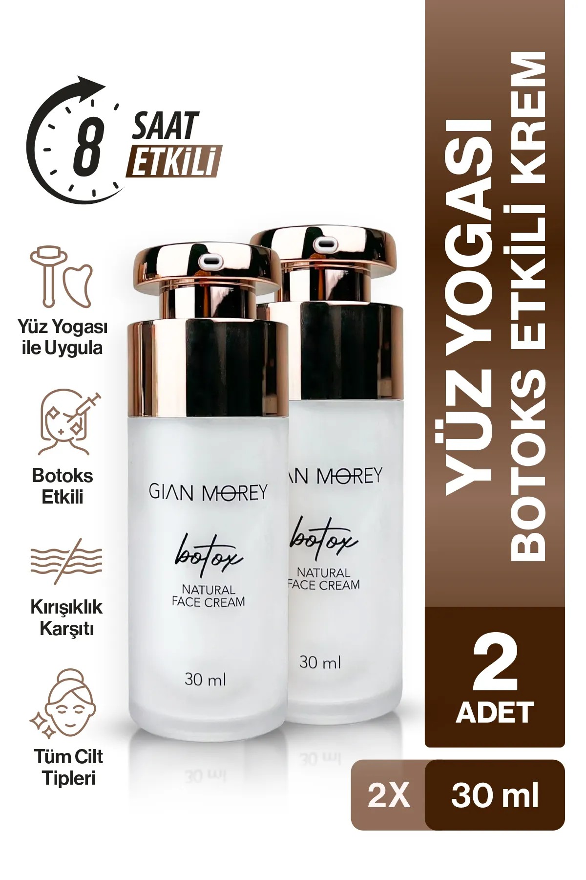 2'li Botoks Etkili Kırışıklık Karşıtı Natural Face Cream 30 ml