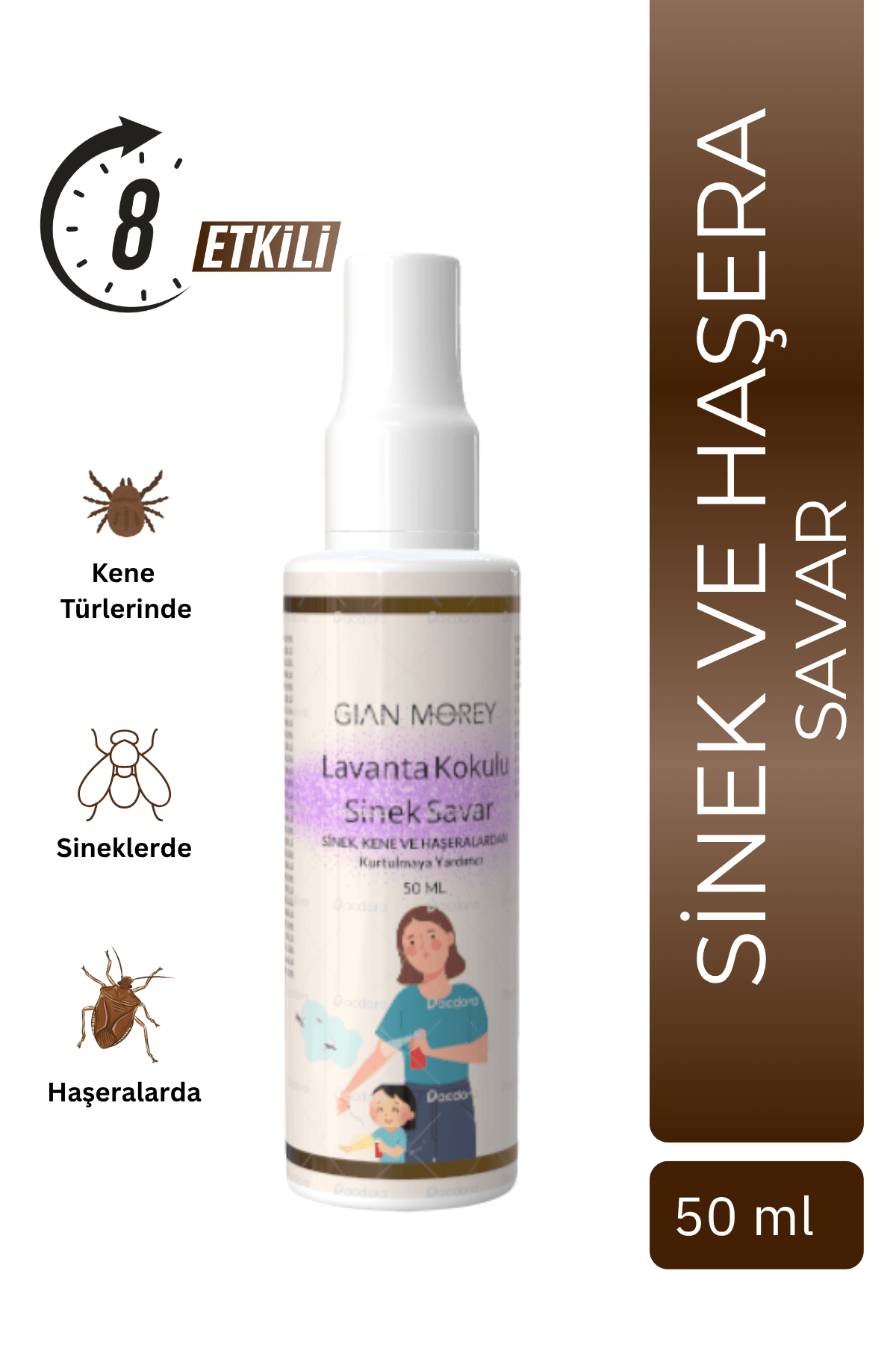 Gian Morey Lavanta Kokulu Sinek,Kene ve Haşera Kovucu 50 ML Sprey