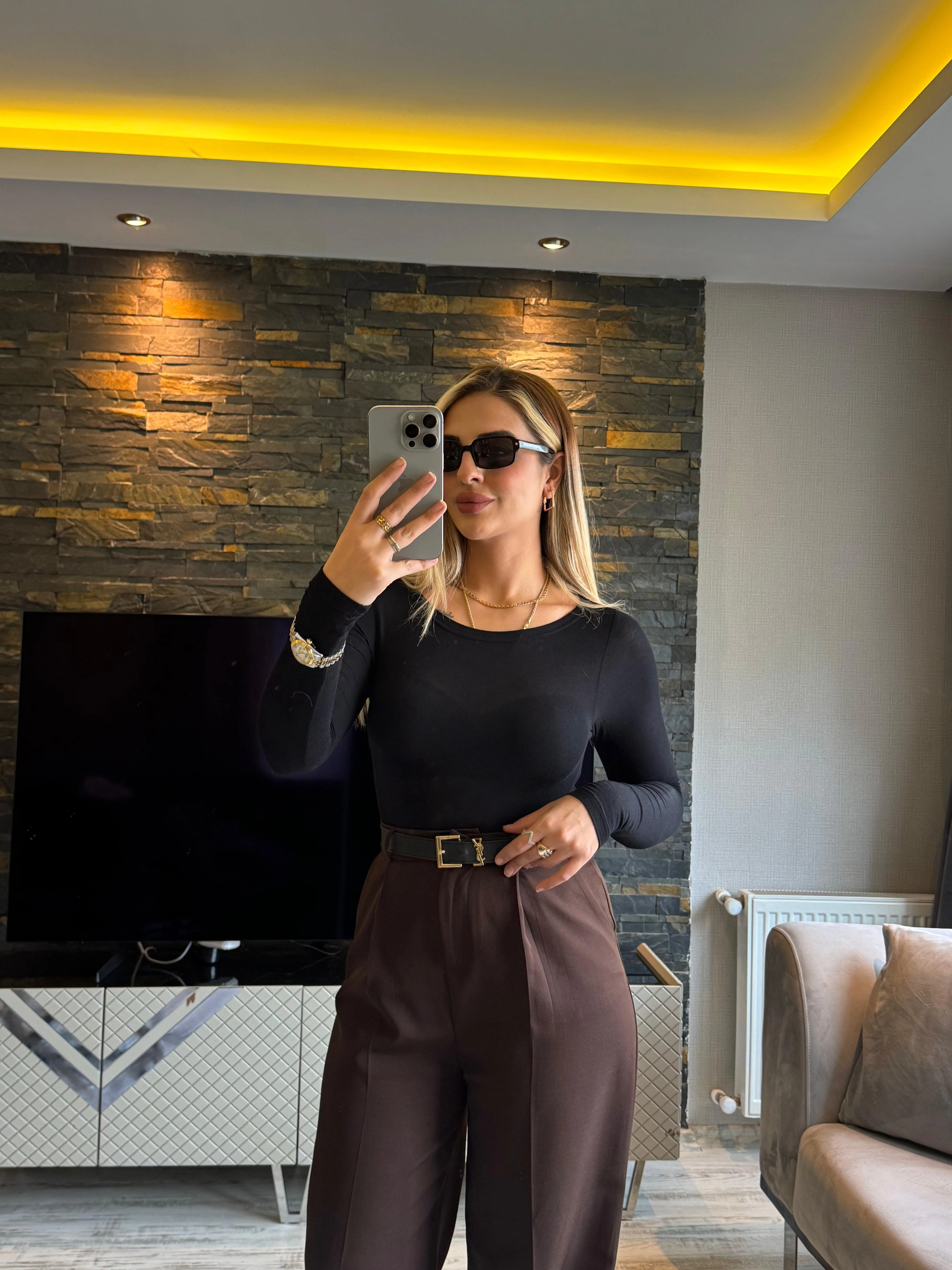 Siyah Transparan Bady Bluz 