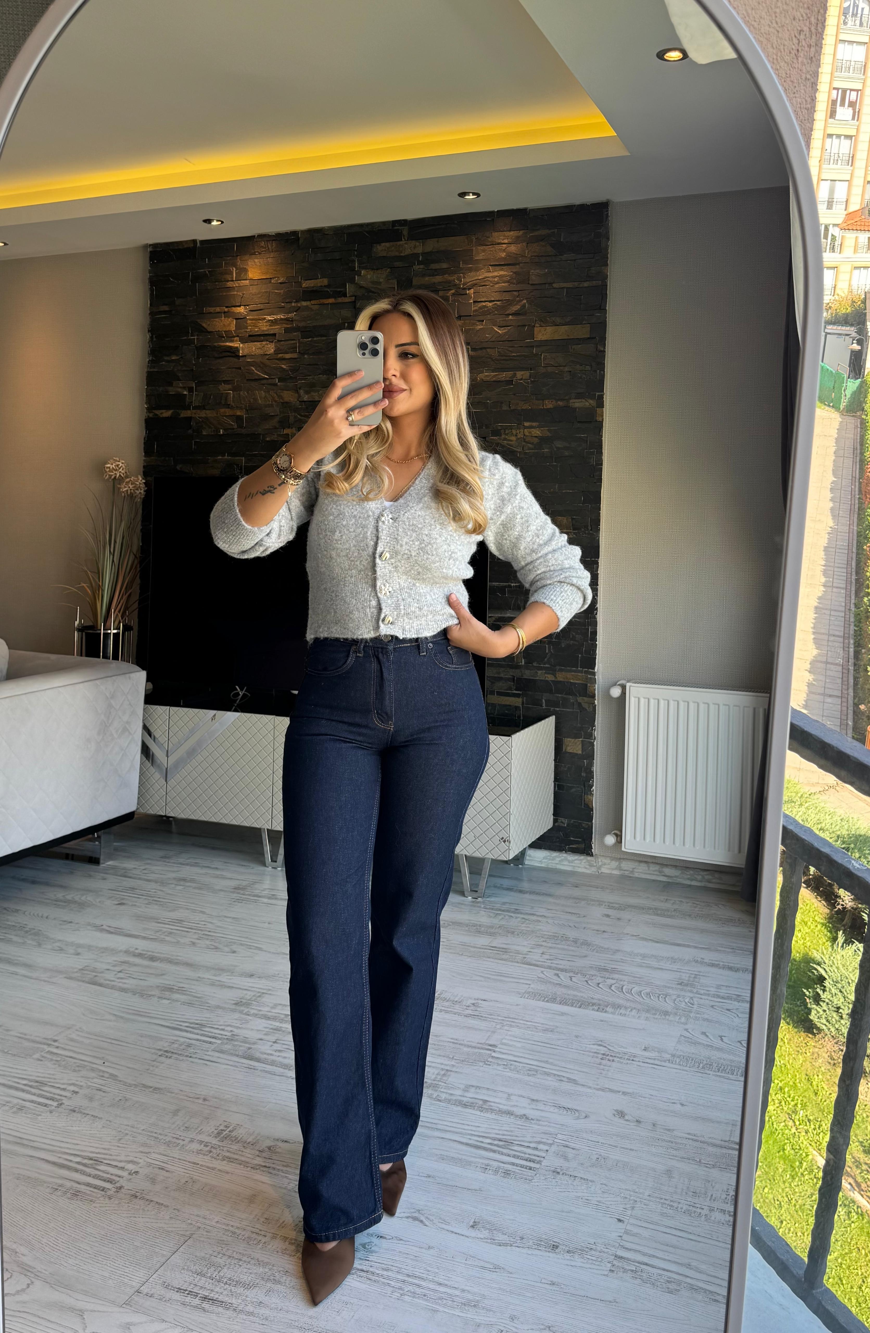 Orj Marka Yüksek Bel Lacivert Jean 