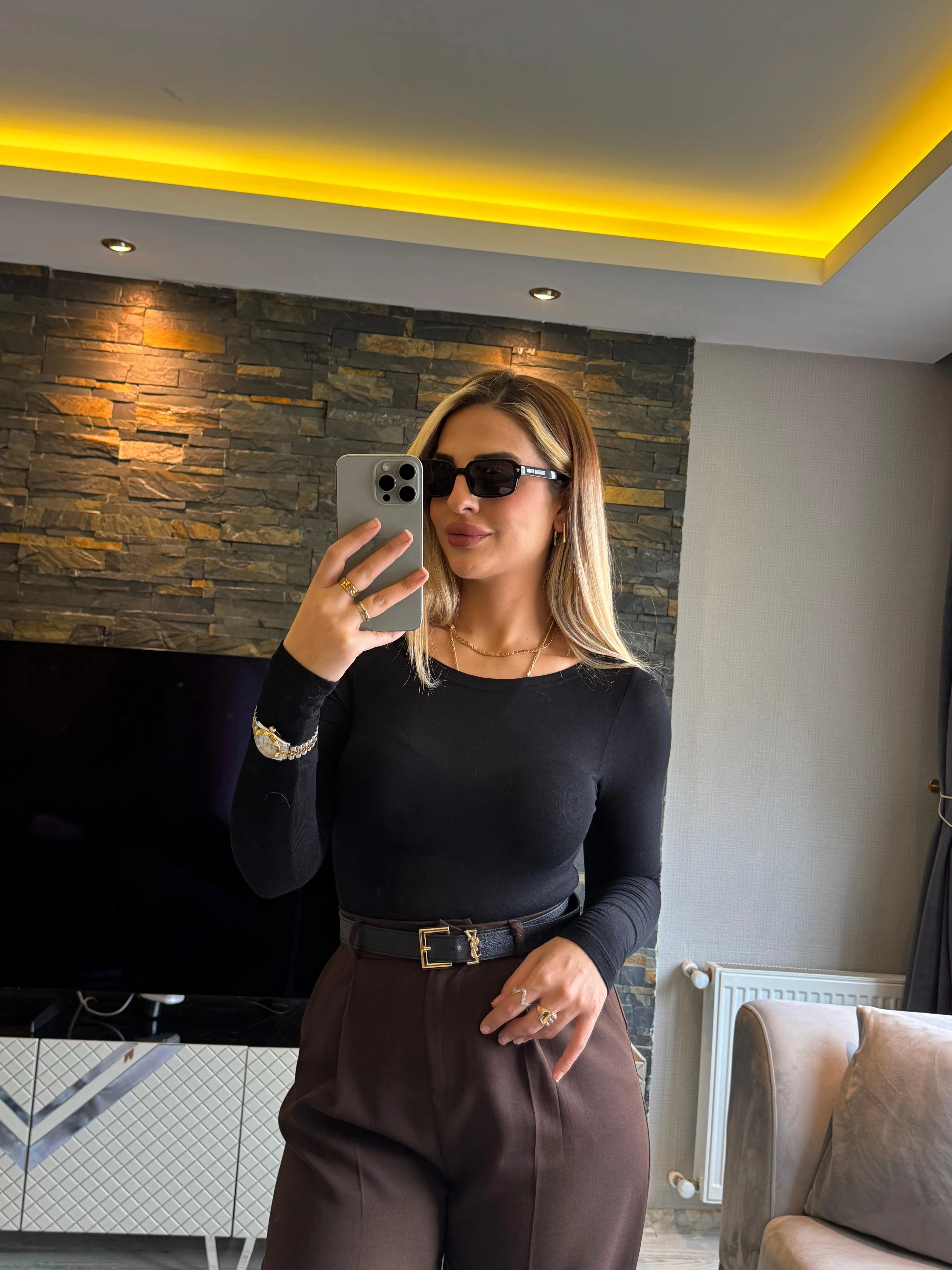 Siyah Transparan Bady Bluz 