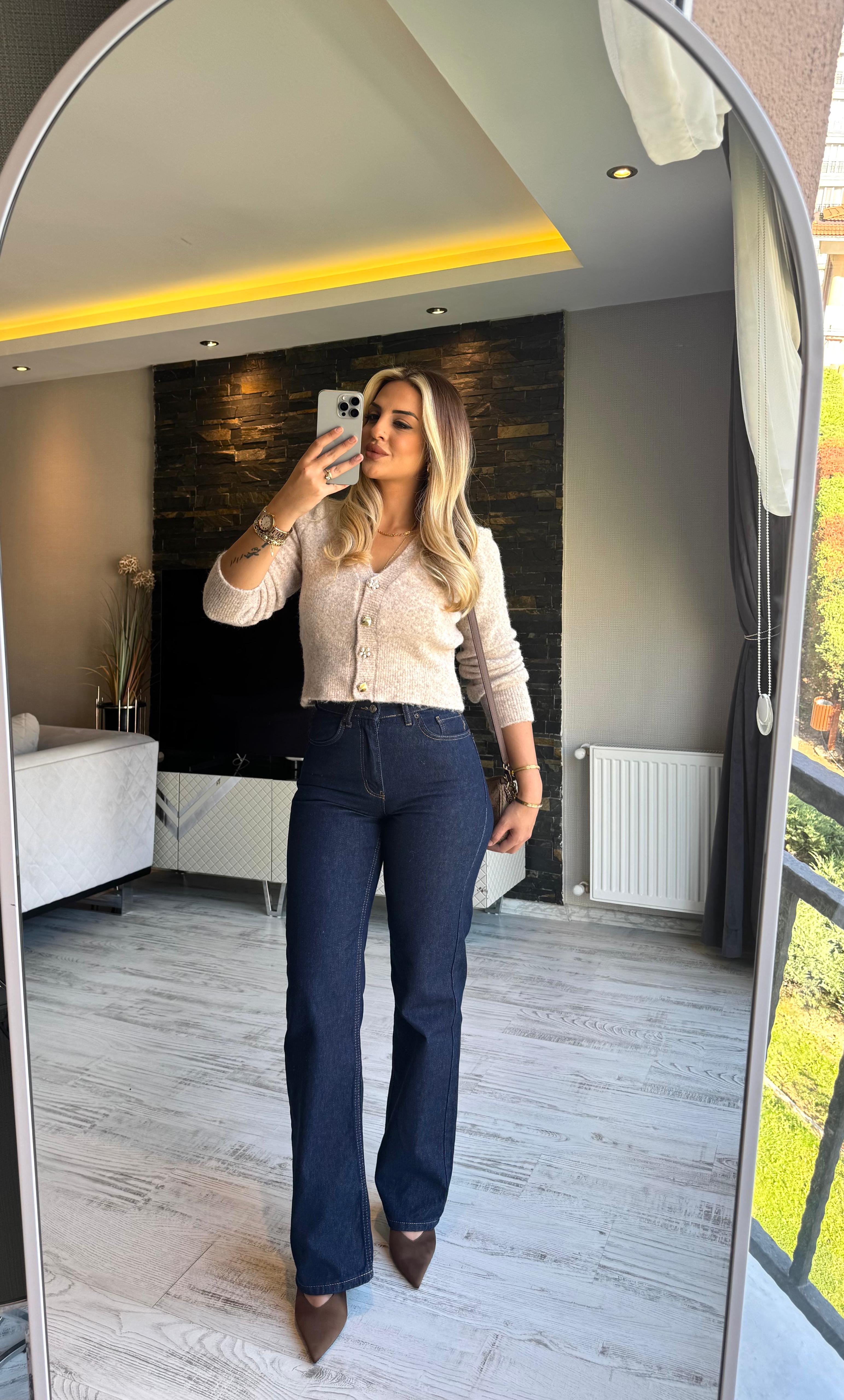 Orj Marka Yüksek Bel Lacivert Jean 