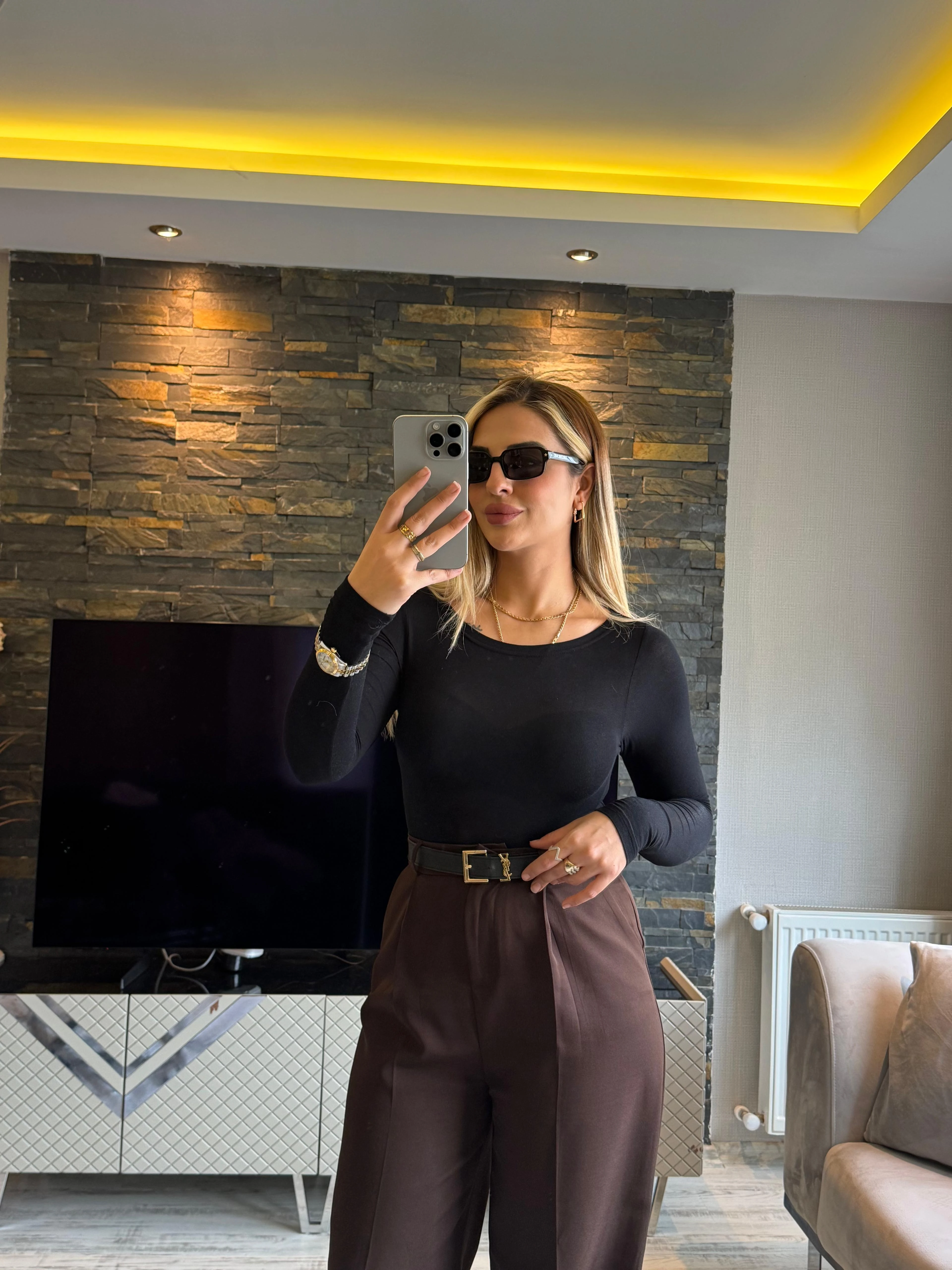 Siyah Transparan Bady Bluz 