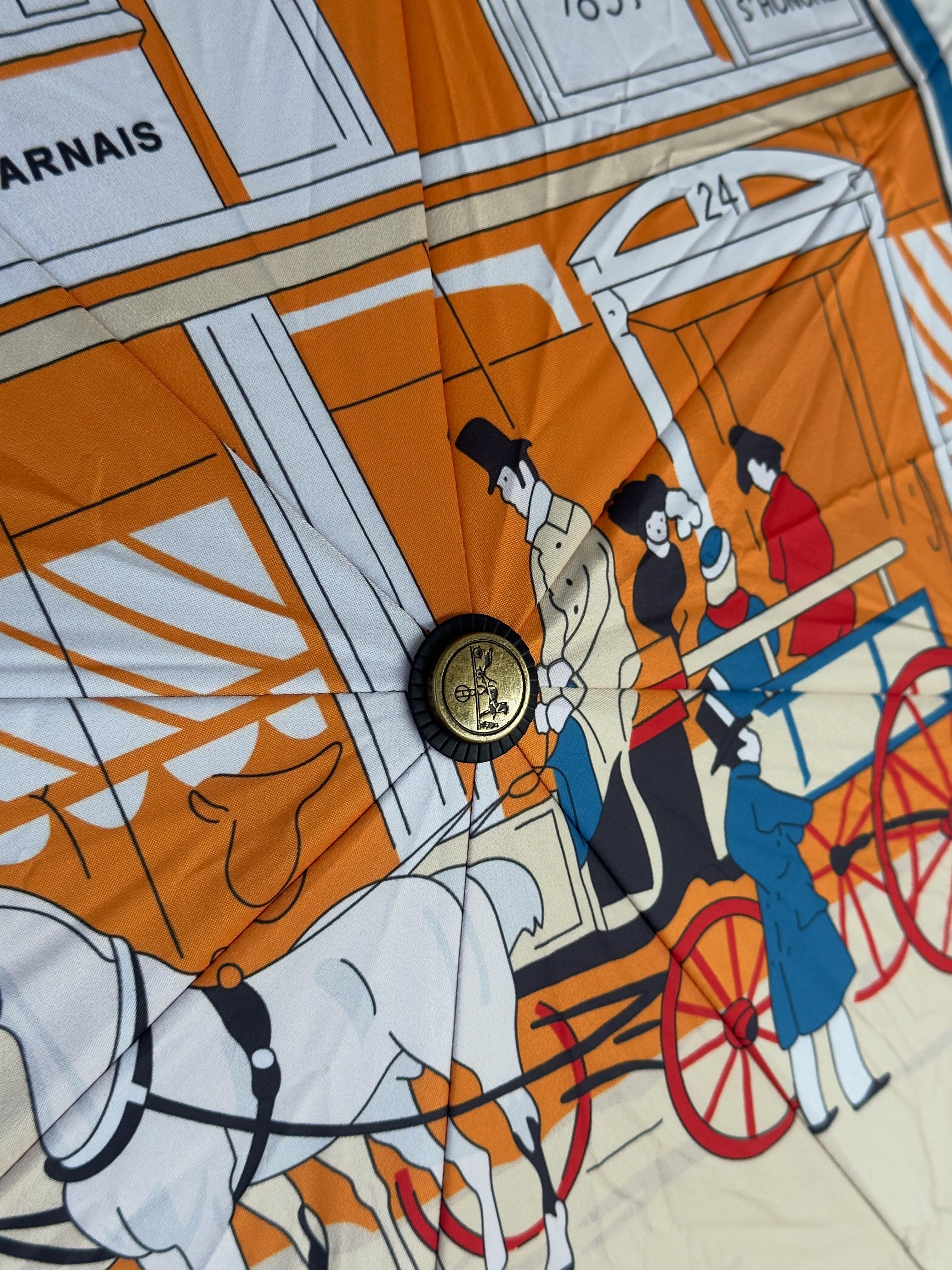 Marais Vintage Carriage Bleu Desen Şemsiye