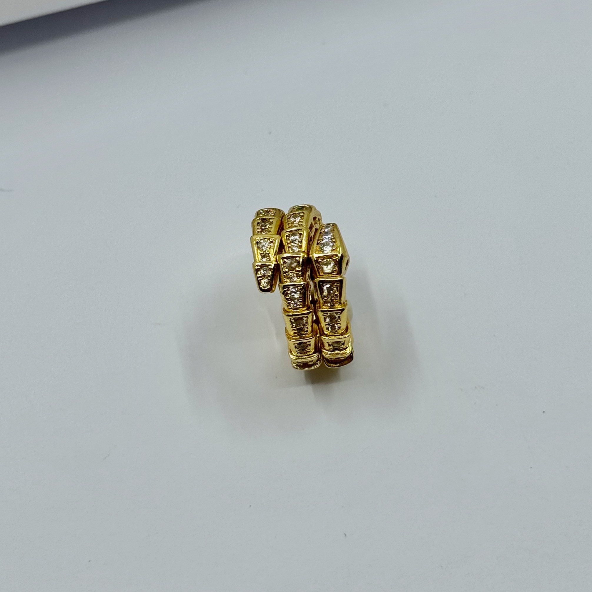Gold Double Row M Size Serpenti Yüzük