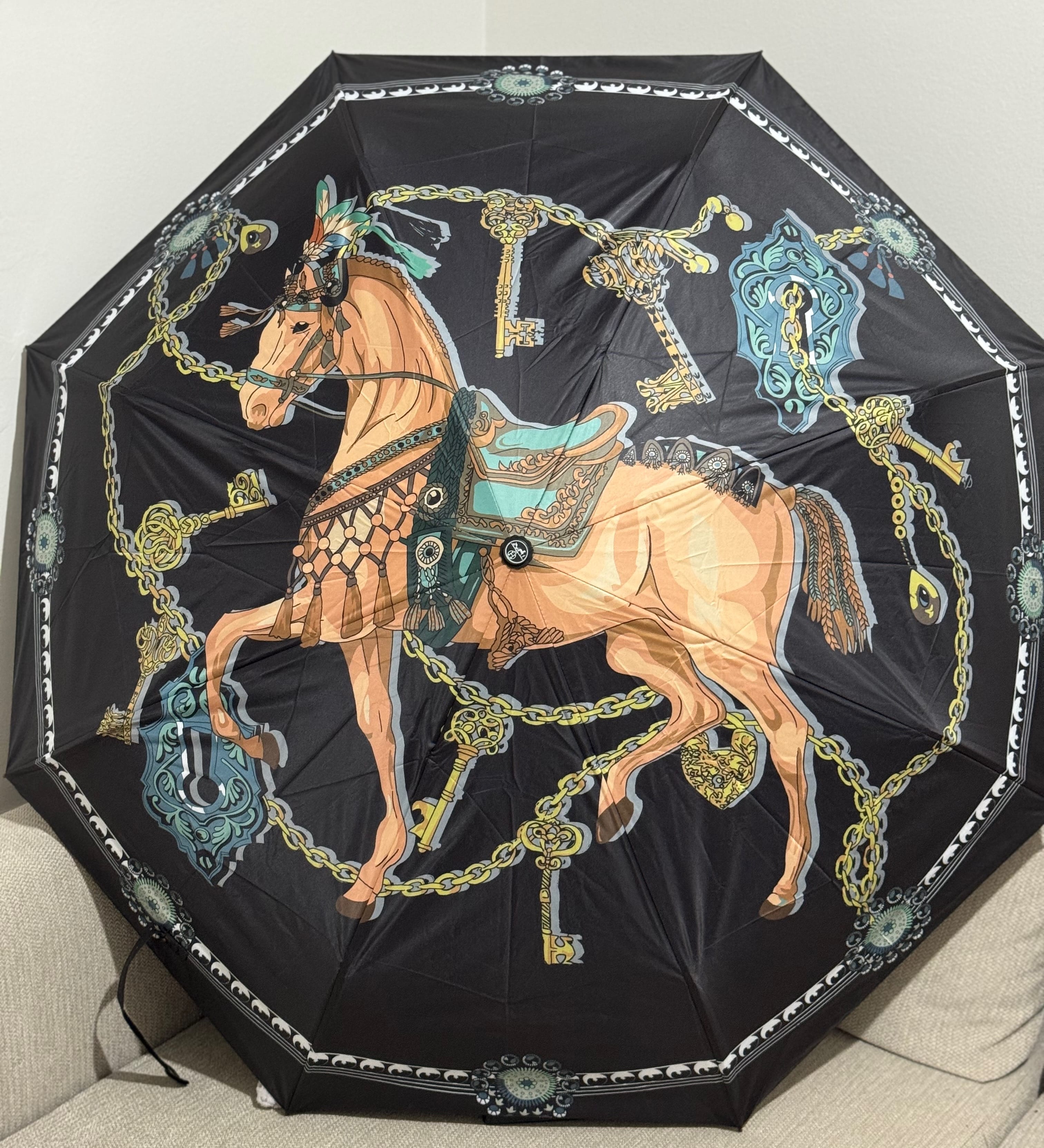 Majestic Equestrian Anahtar Desenli Şemsiye