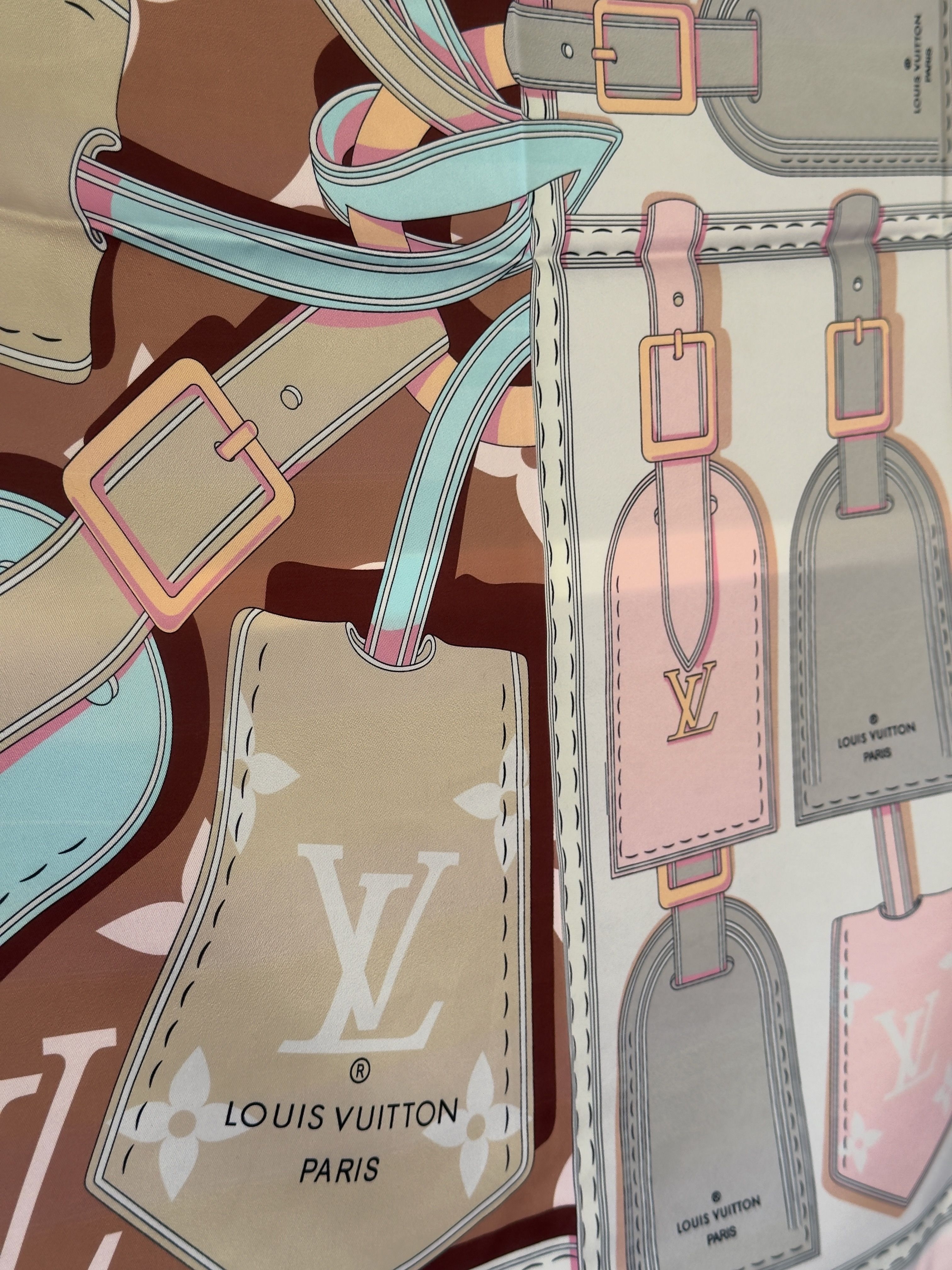 Bag Tag Monogram Pastel İpek Şal