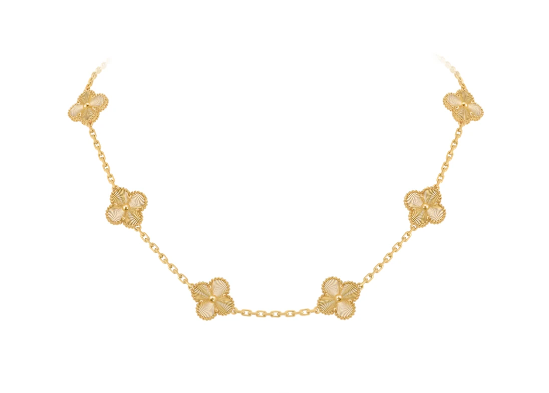 10 Yonca Full Gold Kolye