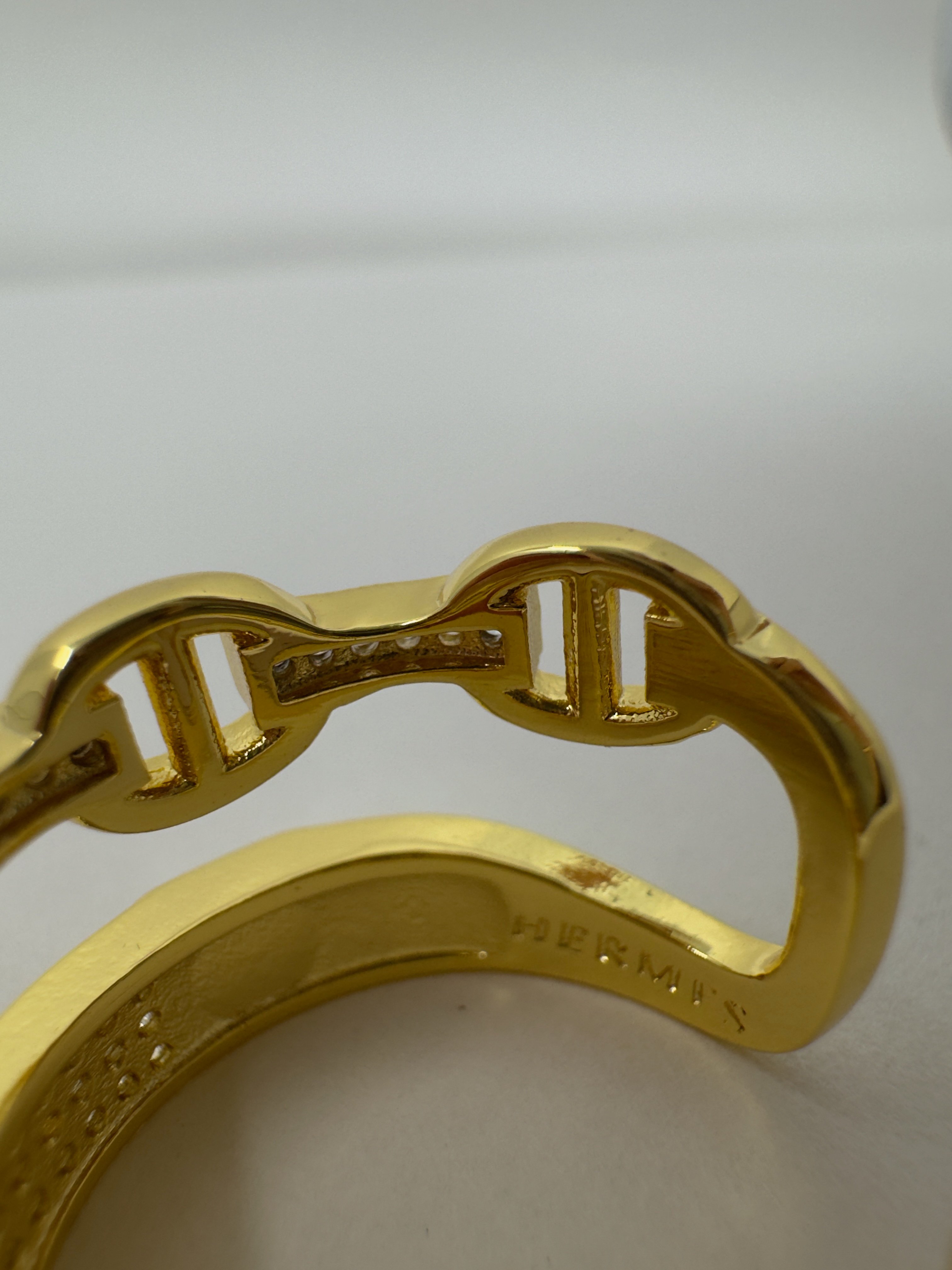 Hrms. Gold Ayarlanabilir Chain Lock Yüzük