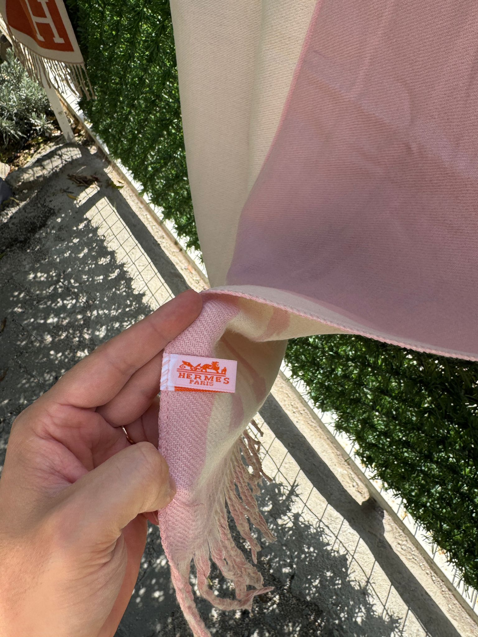 H Plaid Rose Poudré & Écru Kaşmir & İpek Şal