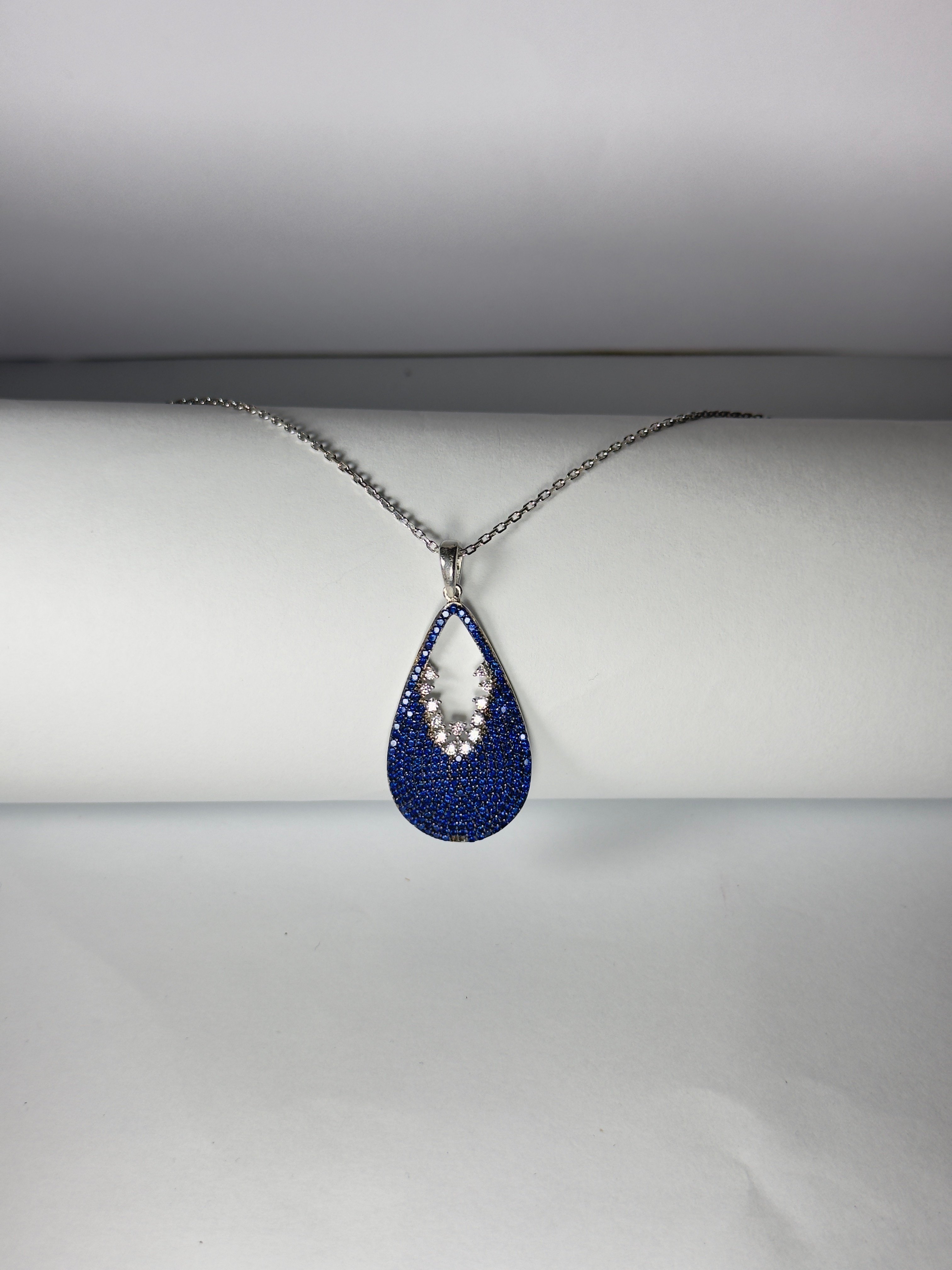 Nebula. Blue Rain Drop Kolye