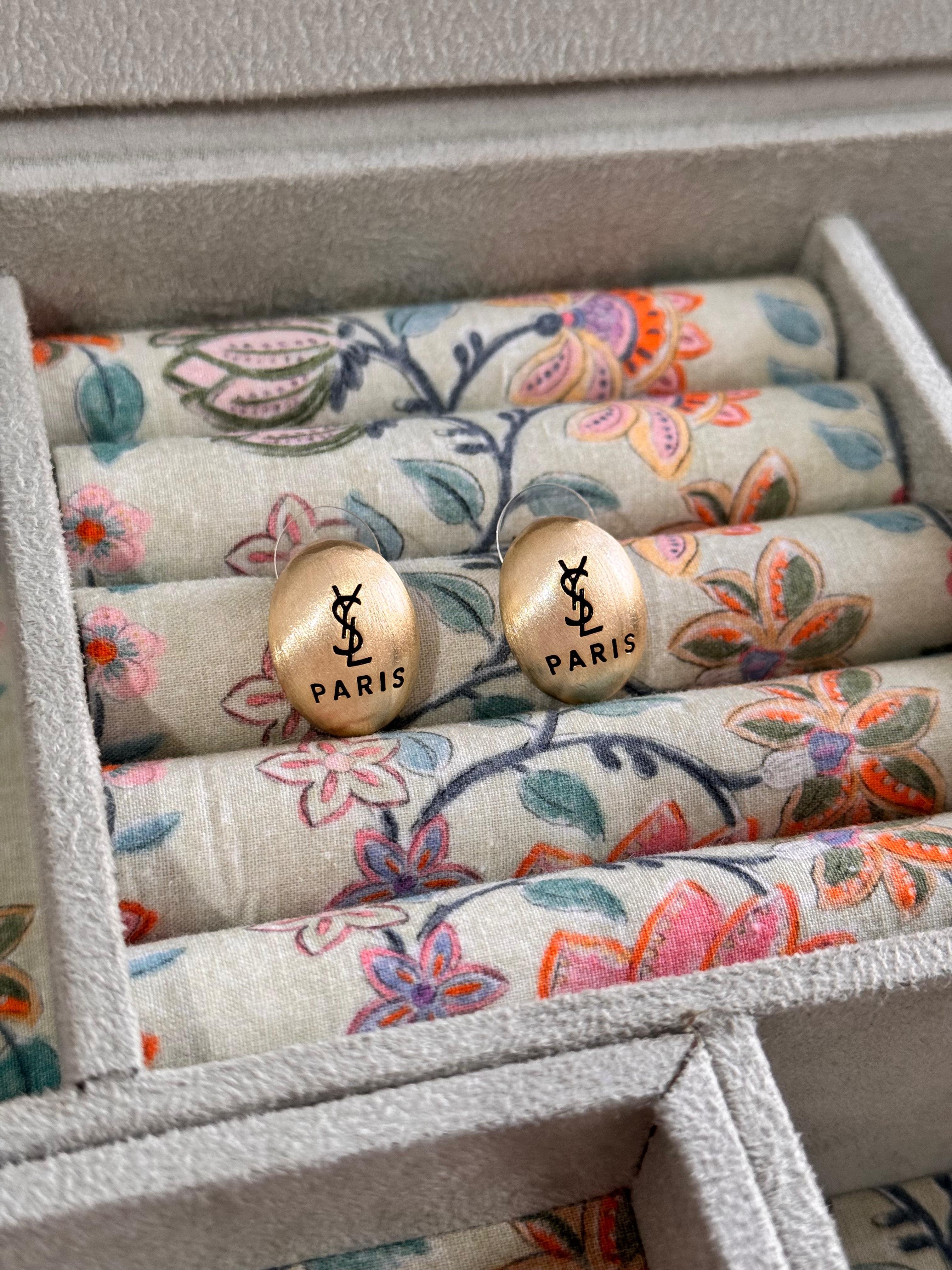 YSL. Gold Logo Bombe Küpe