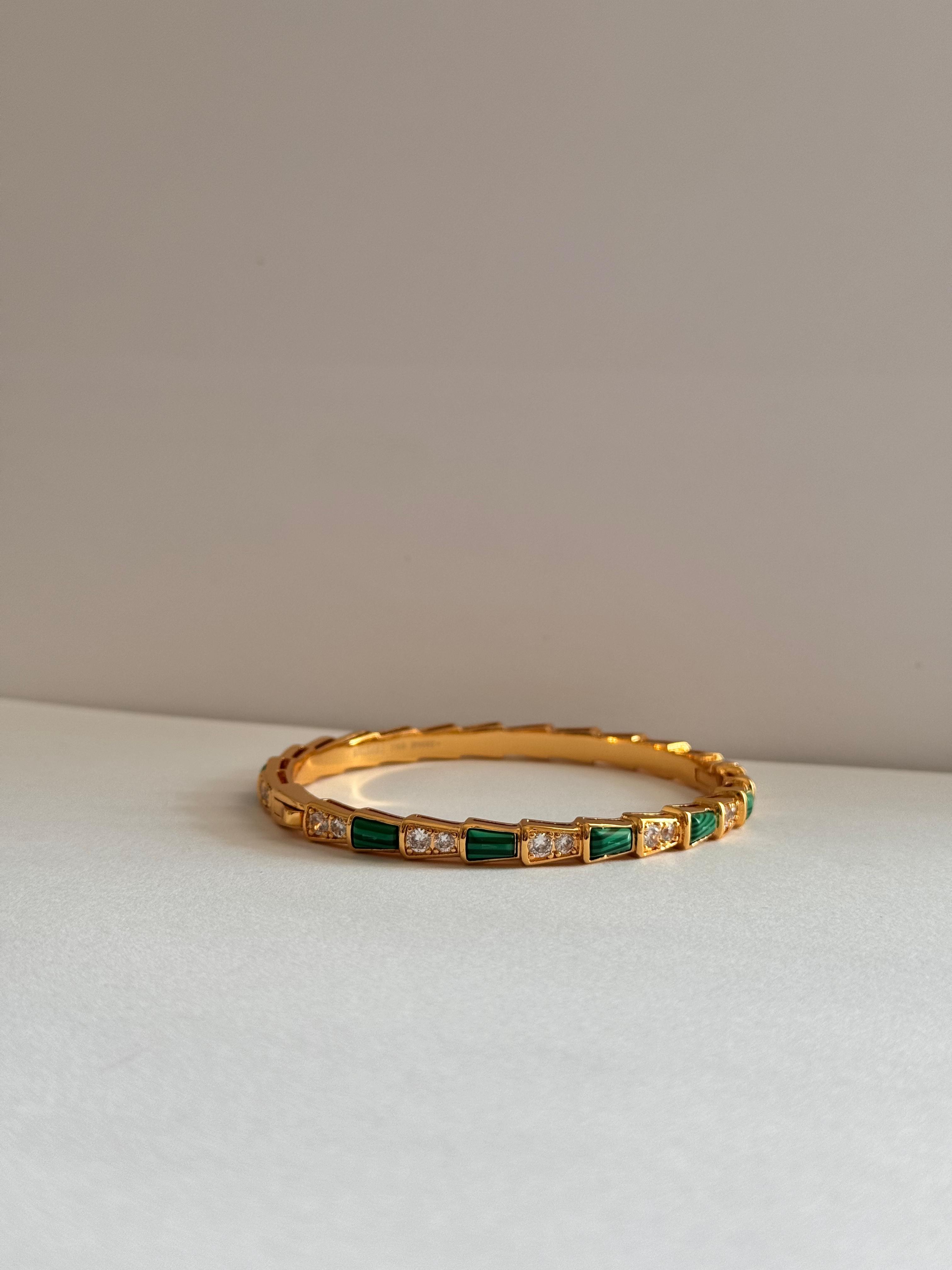 Bvl. Gold Malahit Serpenti Bileklik