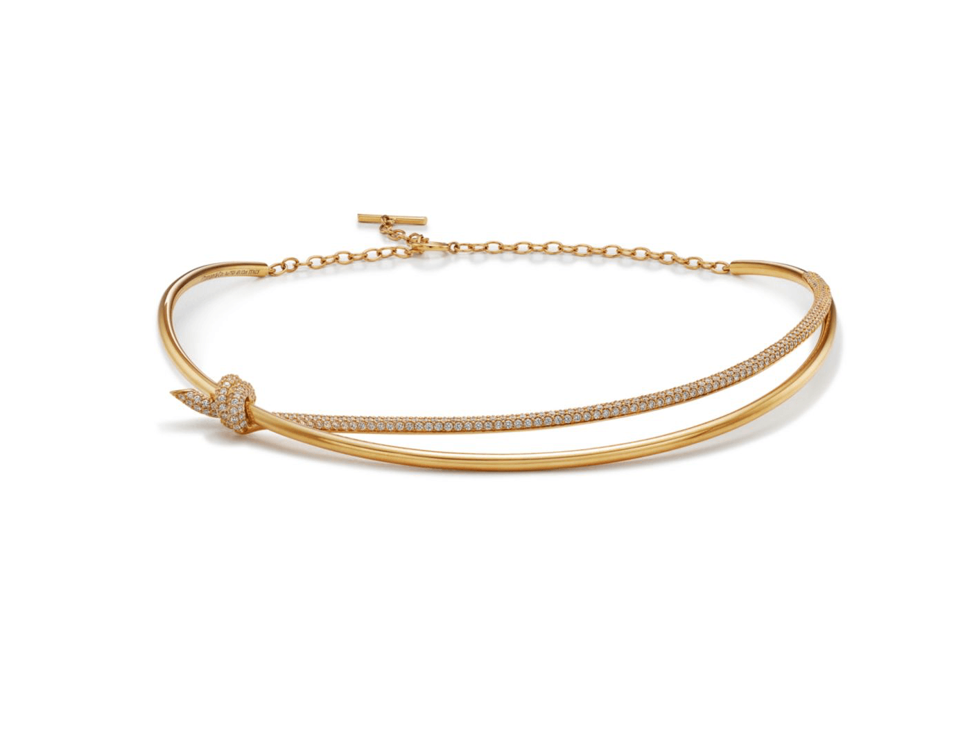 TiffCo. Gold Taşlı Tamtur Knot Kolye