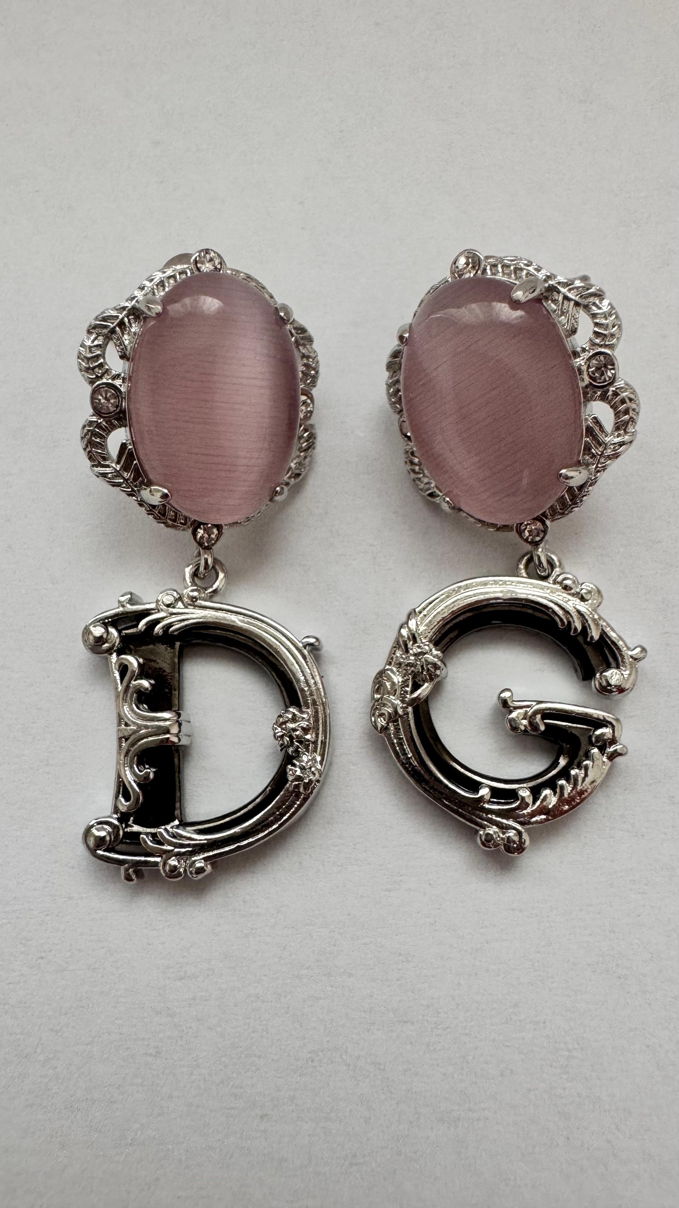DG Pembe Kuvars Taş Detaylı Sallantı Silver Küpe