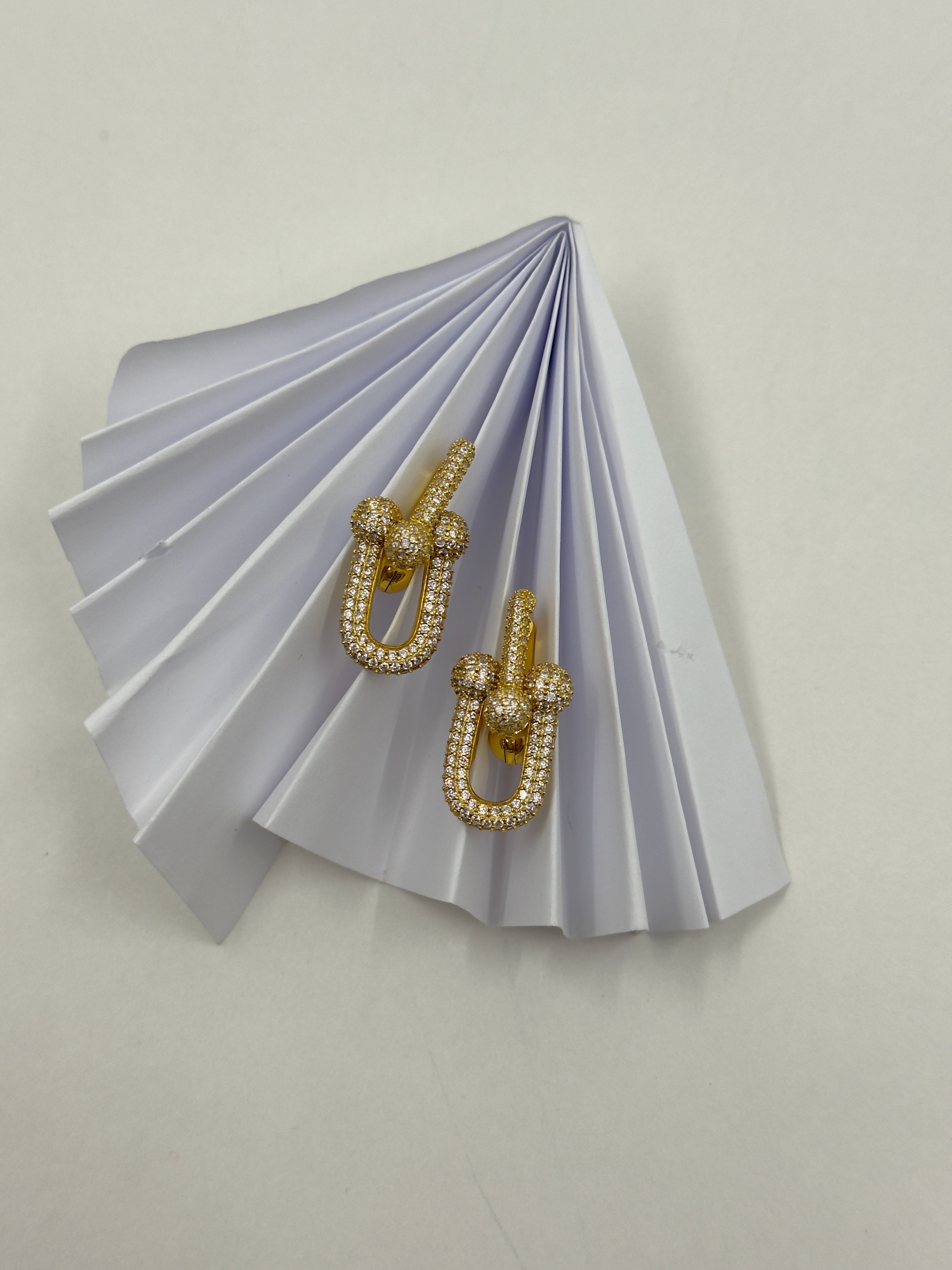 TiffCo. Gold Full Taşlı Hardwear Küpe
