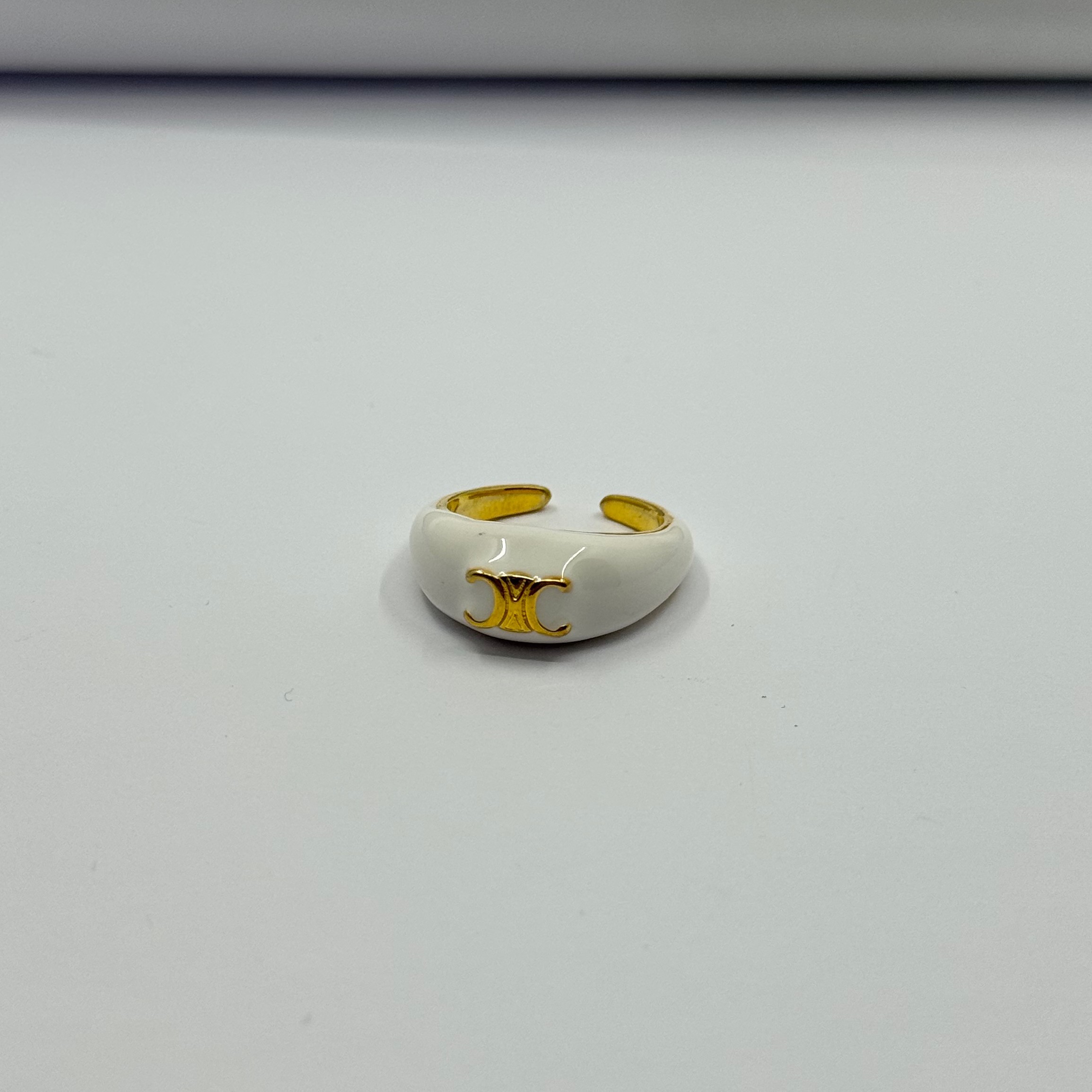 Beyaz Gold Ayarlanabilir Yüzük