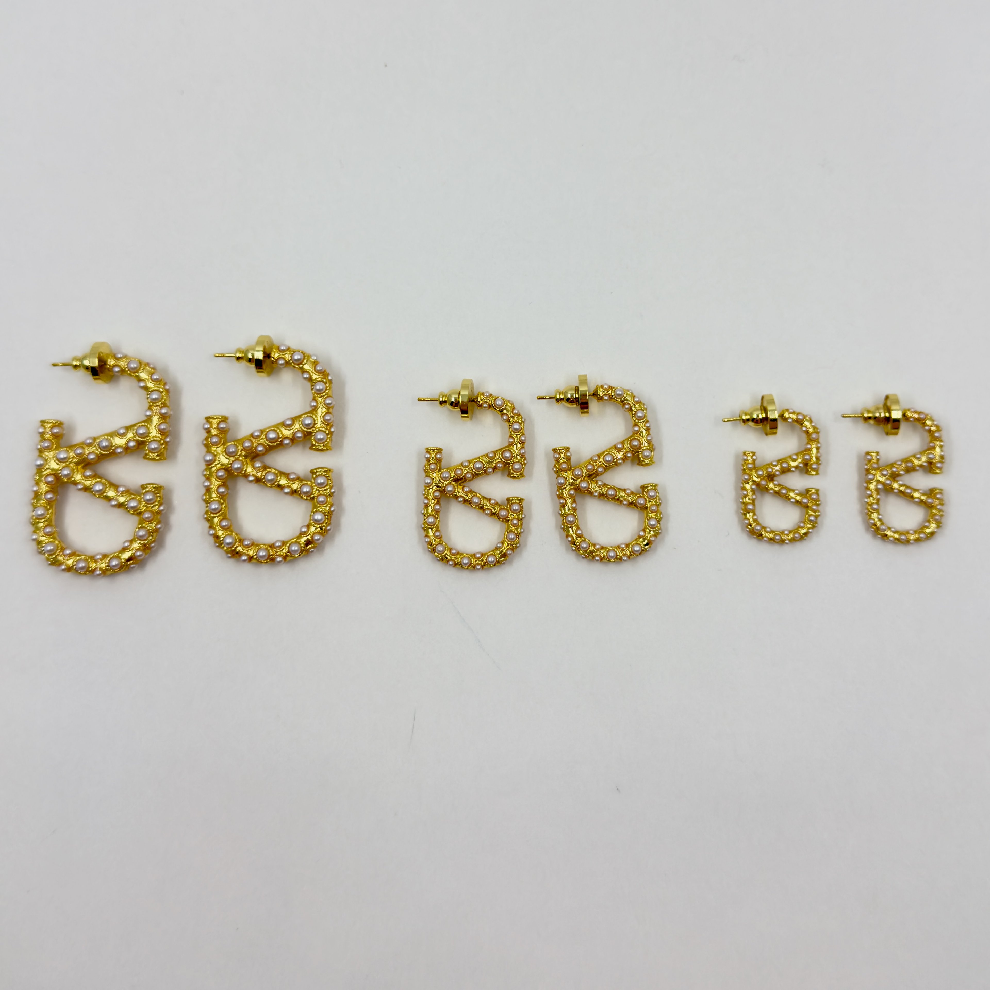 Valent. Gold İnci Detaylı Small Küpe