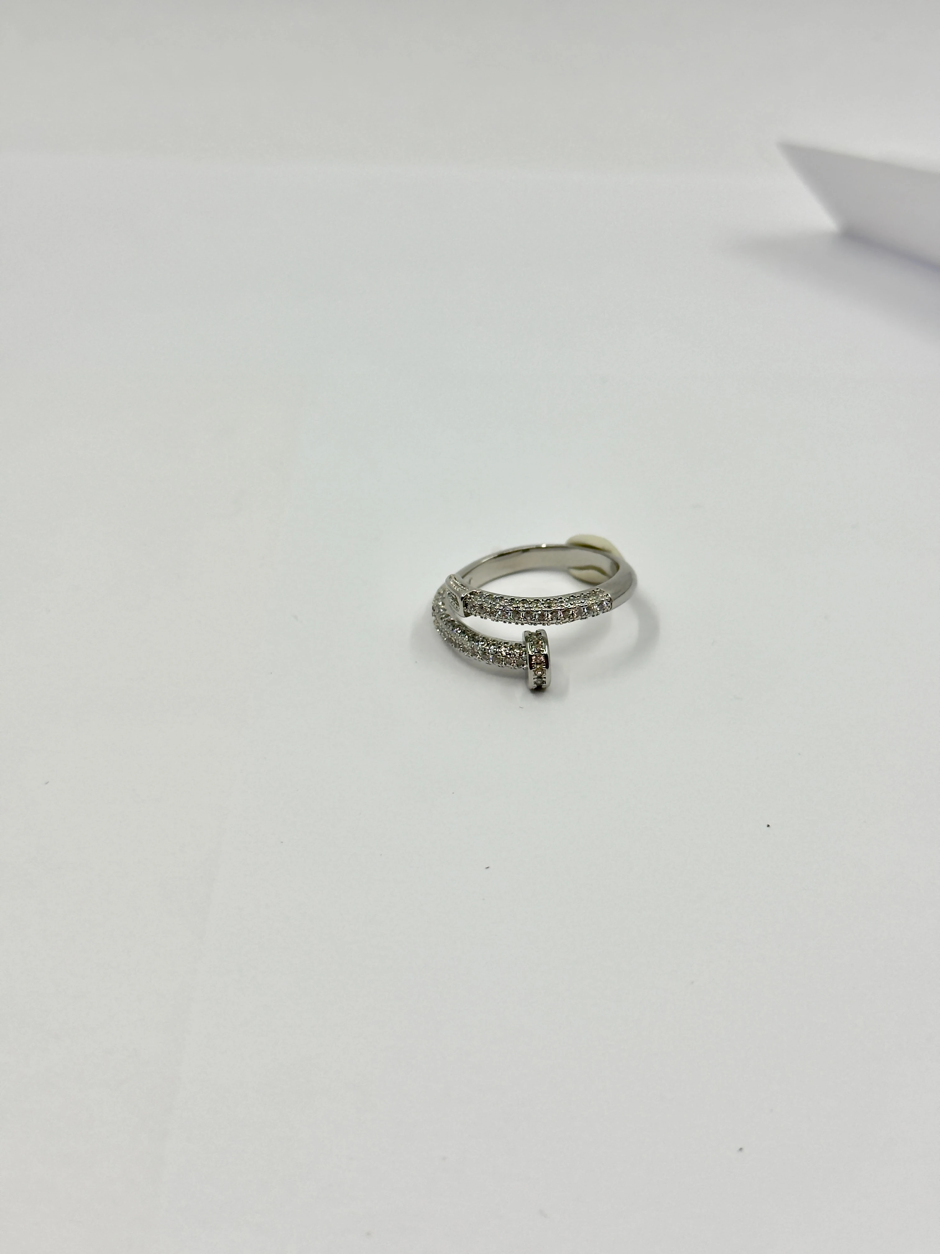 Ayarlanabilir Silver Half Pave Yüzük