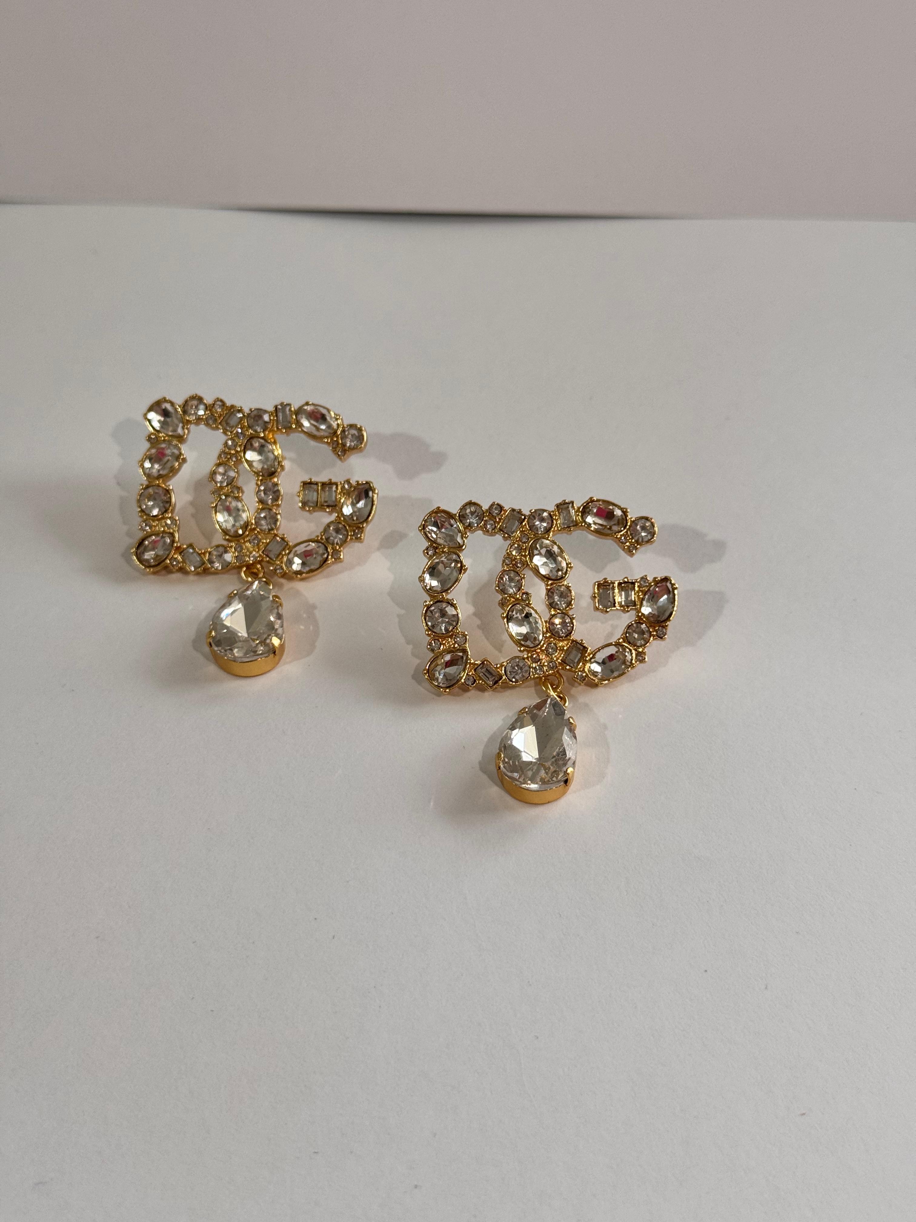 Dolce G. Gold Taşlı DG Küpe