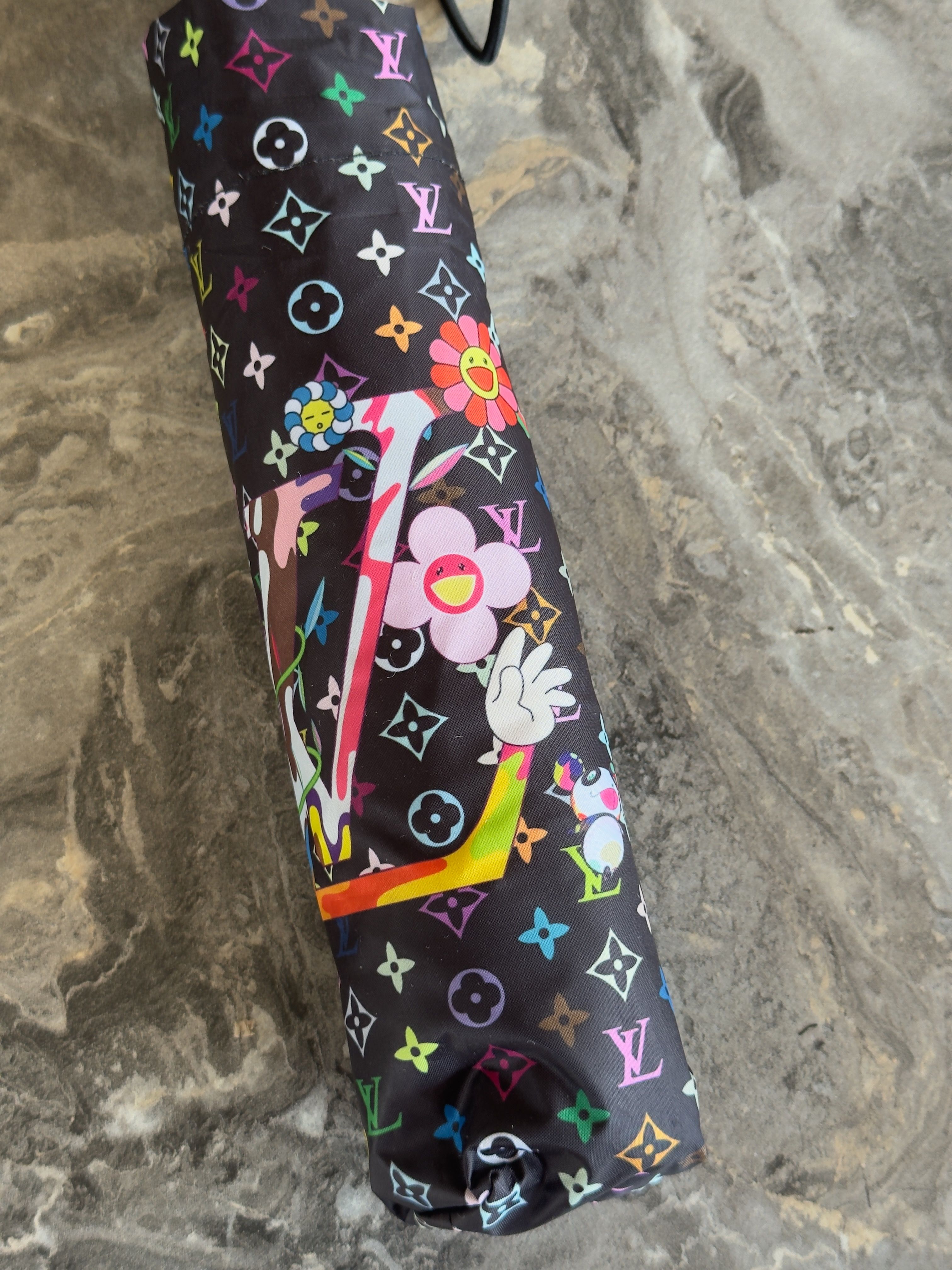 Multicolore Monogram Noir Takashi Murakami Stil Şemsiye