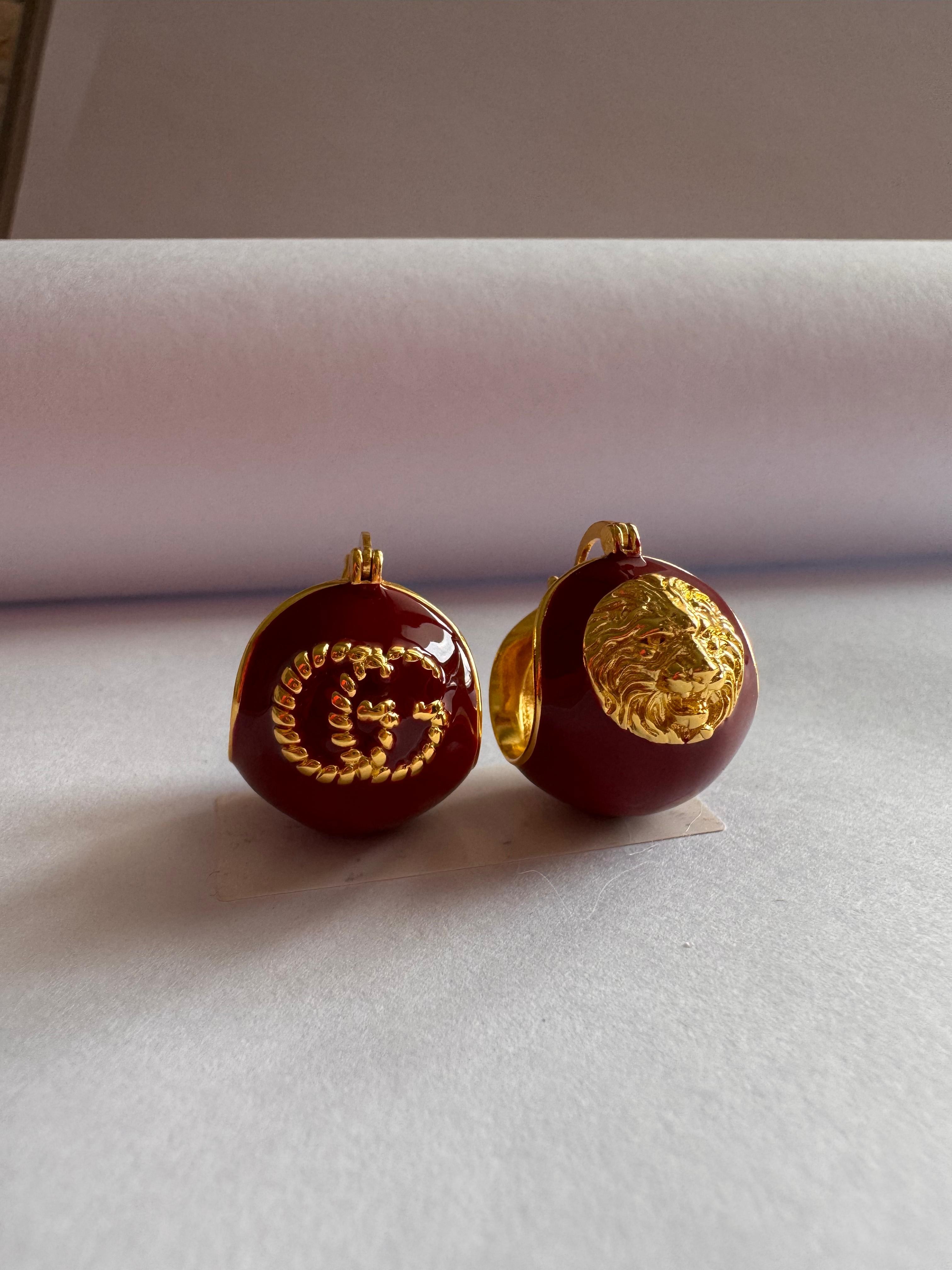 Gcci. Lion Marron Küpe