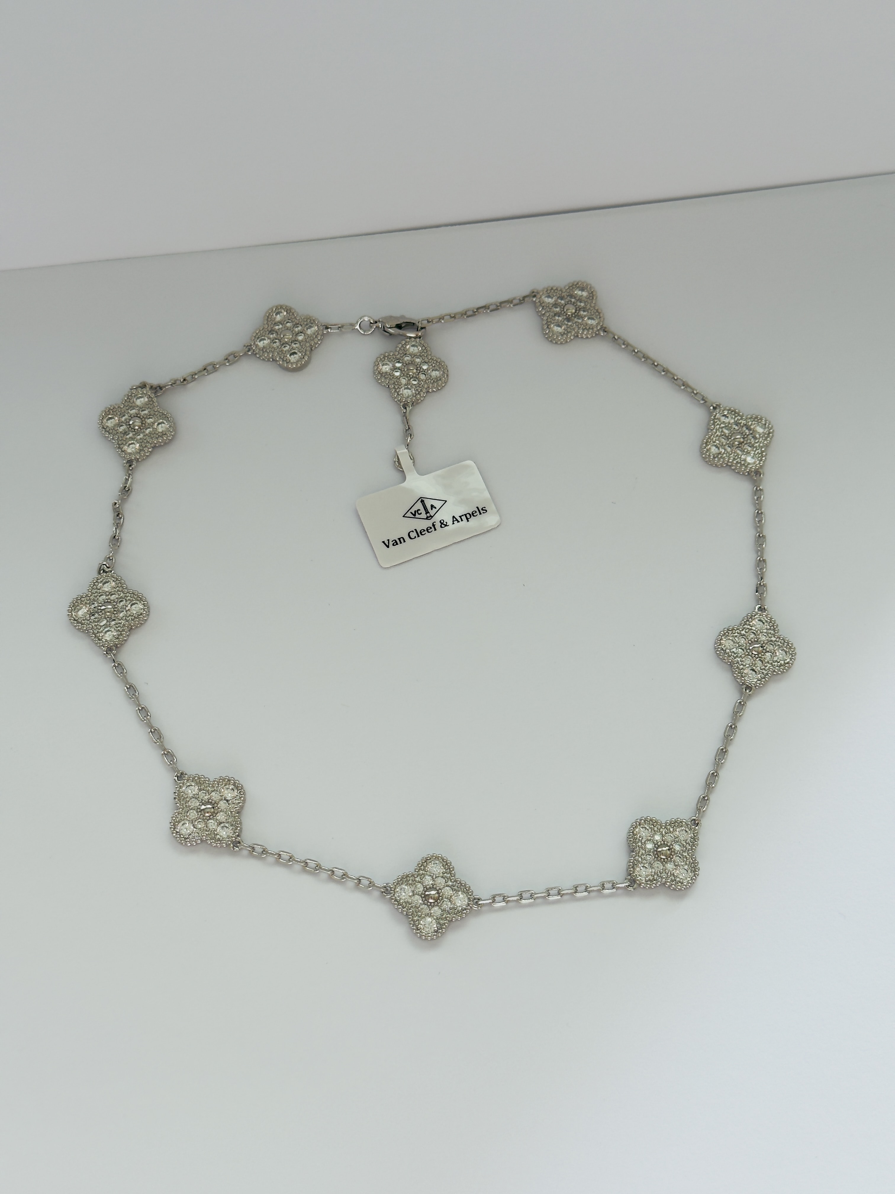 Full Taşlı Silver 10 Yonca Kolye