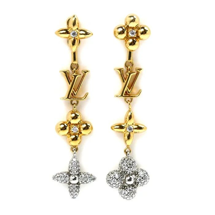 LV. Gold-Silver Logo Küpe