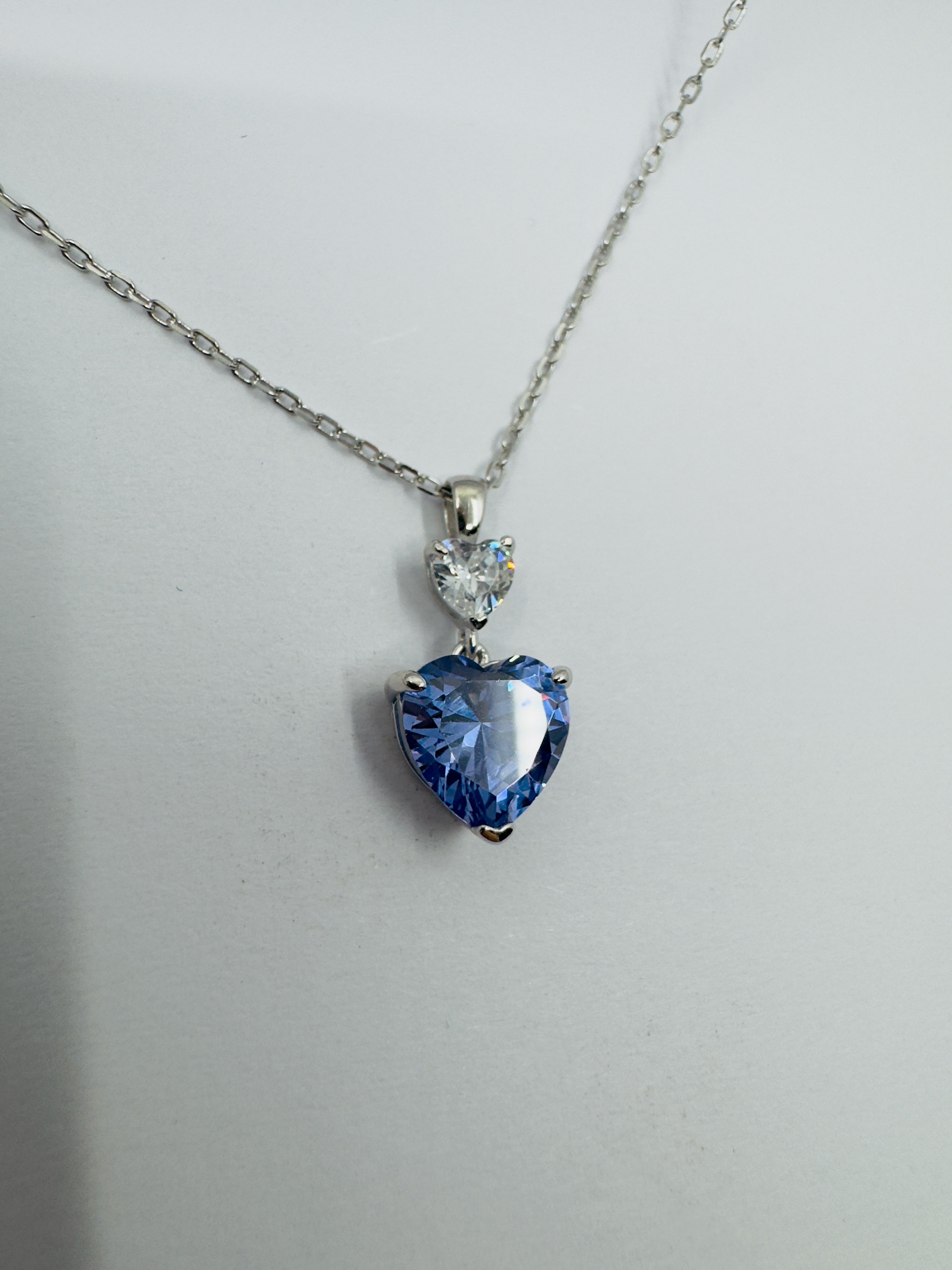 Blue Heart Shine Gümüş Kolye