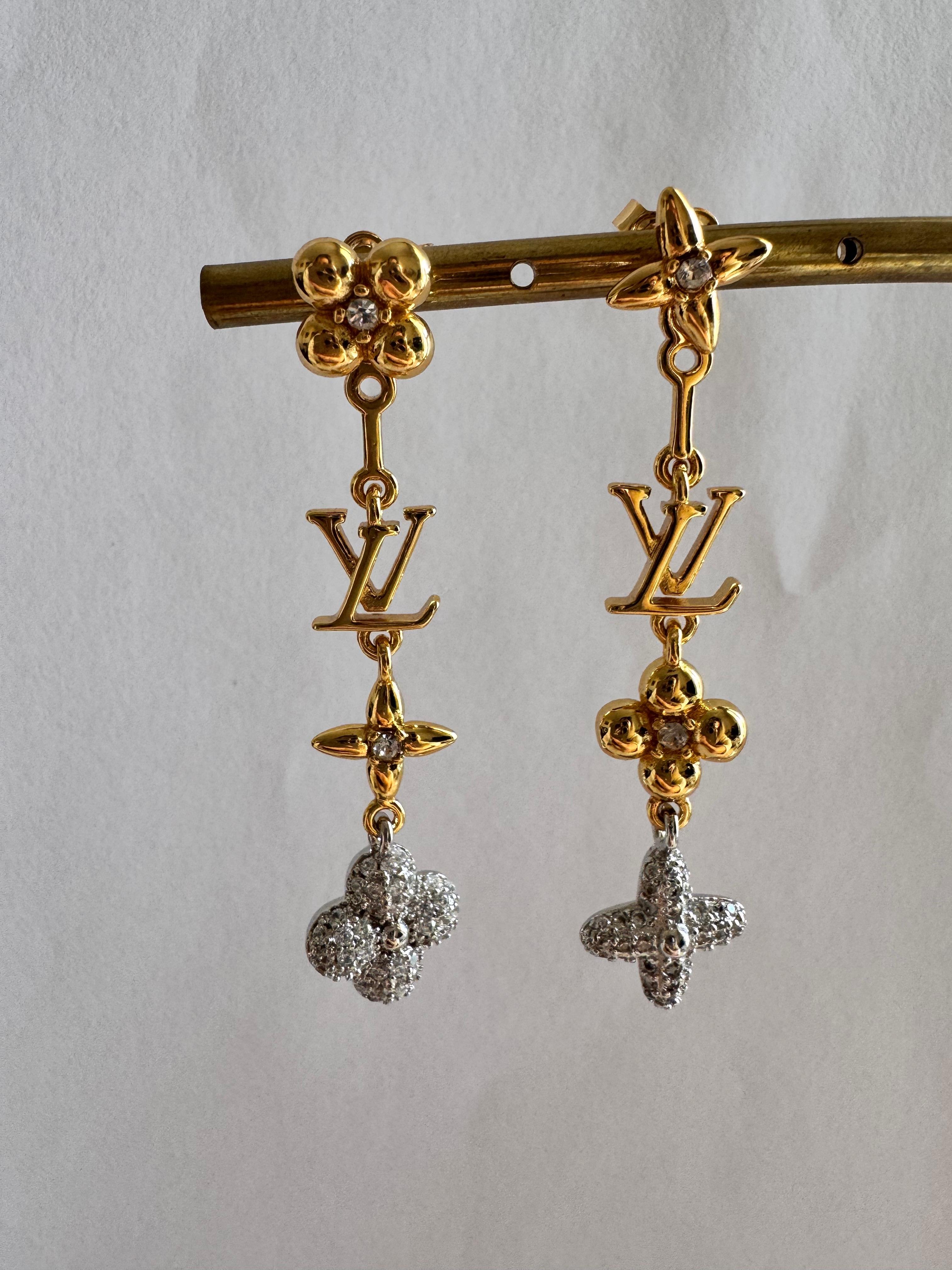 LV. Gold-Silver Logo Küpe