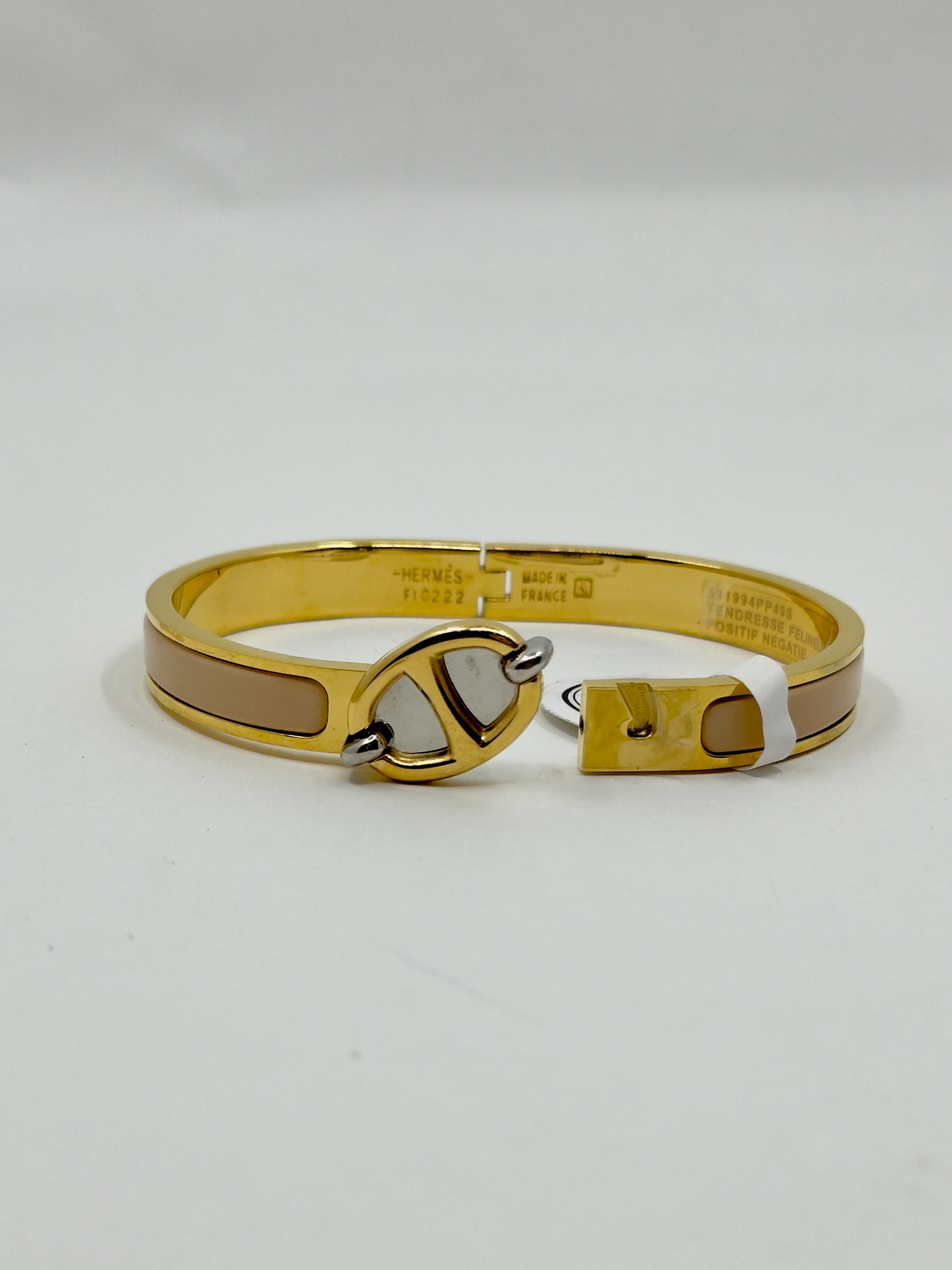 Hrms. Gold Bej Clic Kelly Bileklik