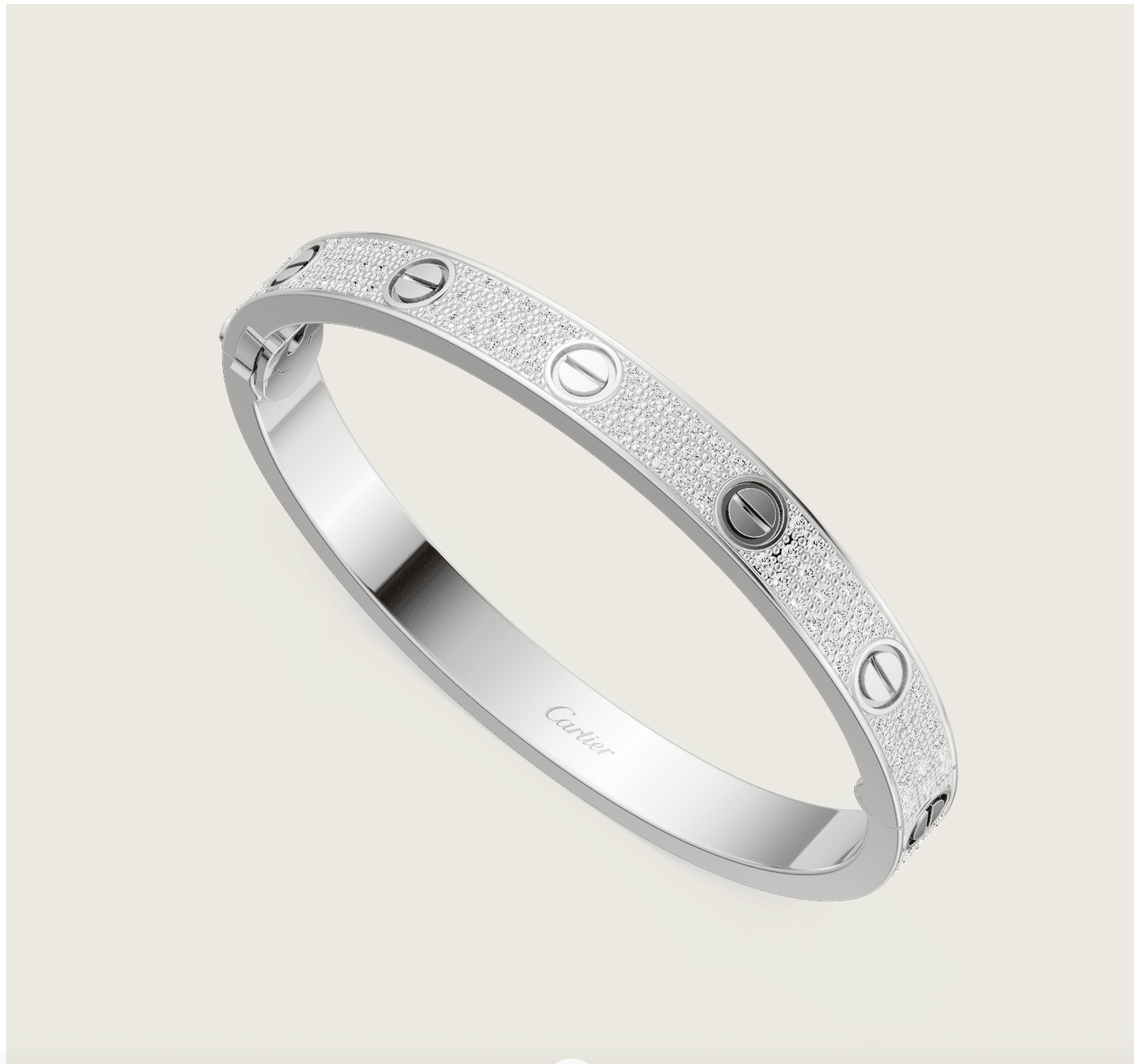 Crt. Silver Pave Dizim Taşsız Vidalı Bileklik